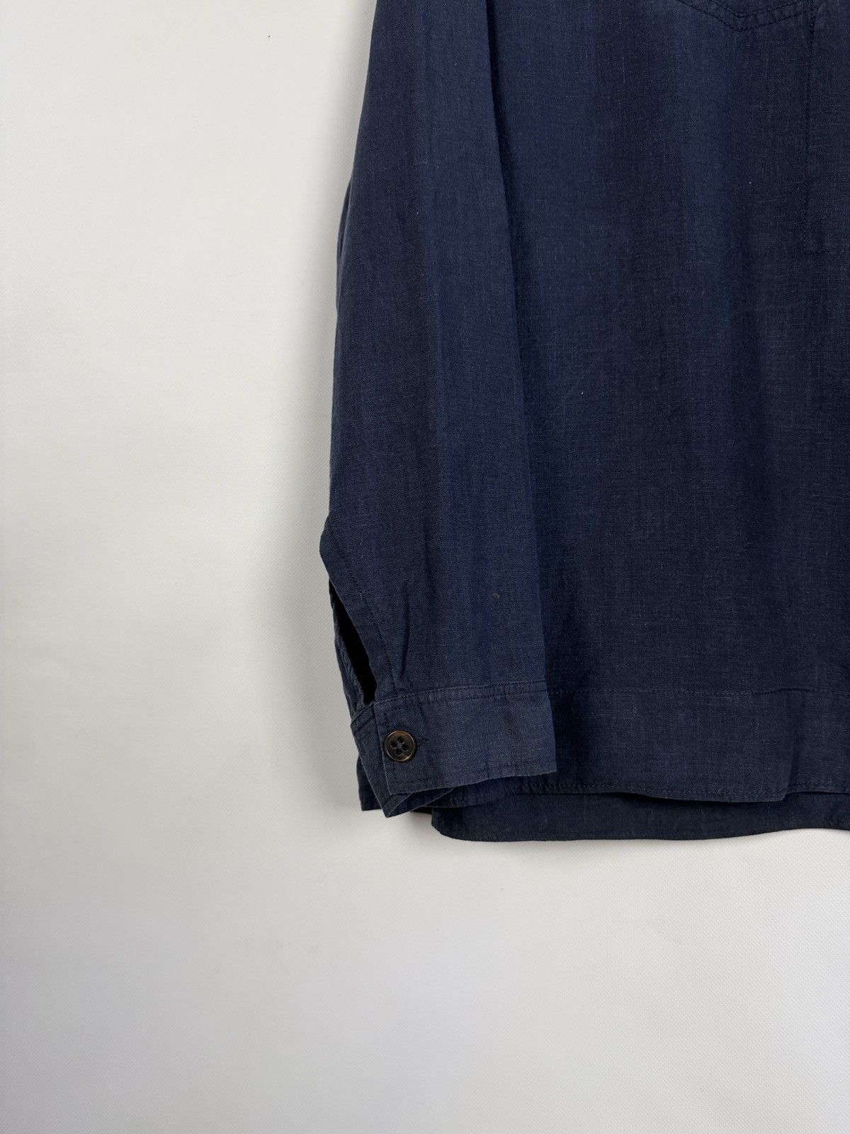 Vintage Manufactum Workwear Linen Shirt Vintage Half Button Pullover Size US L / EU 52-54 / 3 - 4 Thumbnail