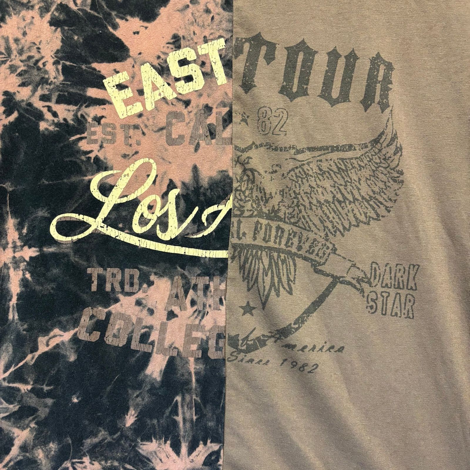 Shein SHEIN Split Graphic Tee – Tie-Dye Los Angeles & Eagle Print Size L / US 10 / IT 46 - 2 Thumbnail