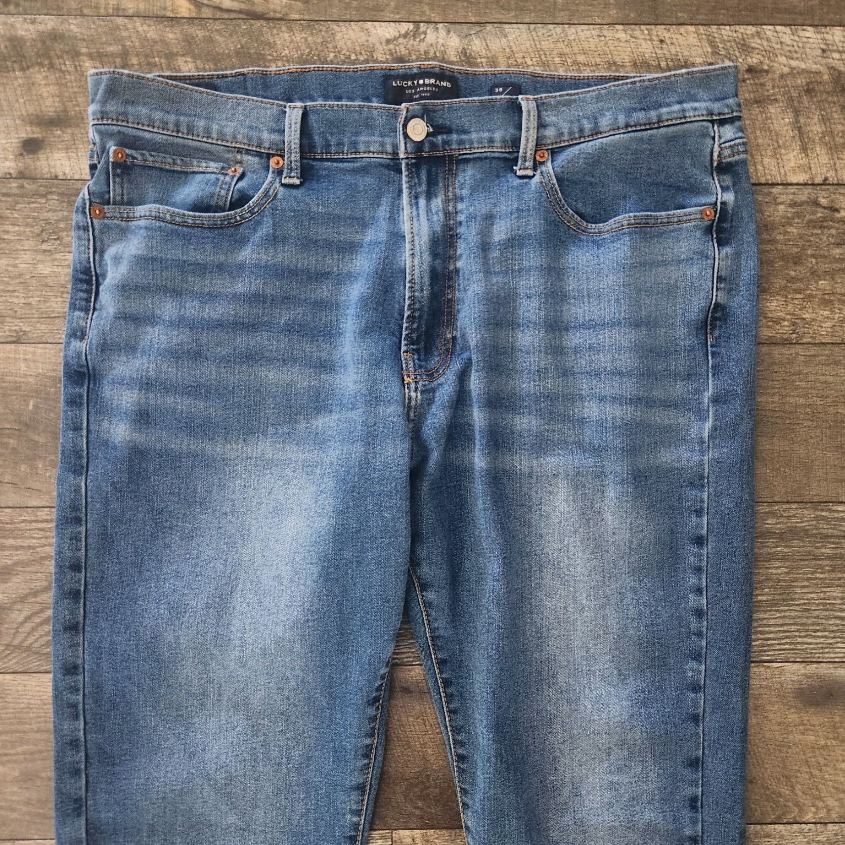 Lucky Brand Lucky Brand 410 Athletic Straight Jeans Blue Mens 38 X 30 Stretch Regular Men Jeans Blue 410 Athletic Straight Fit Stretch Size US 38 / EU 54 - 3 Thumbnail