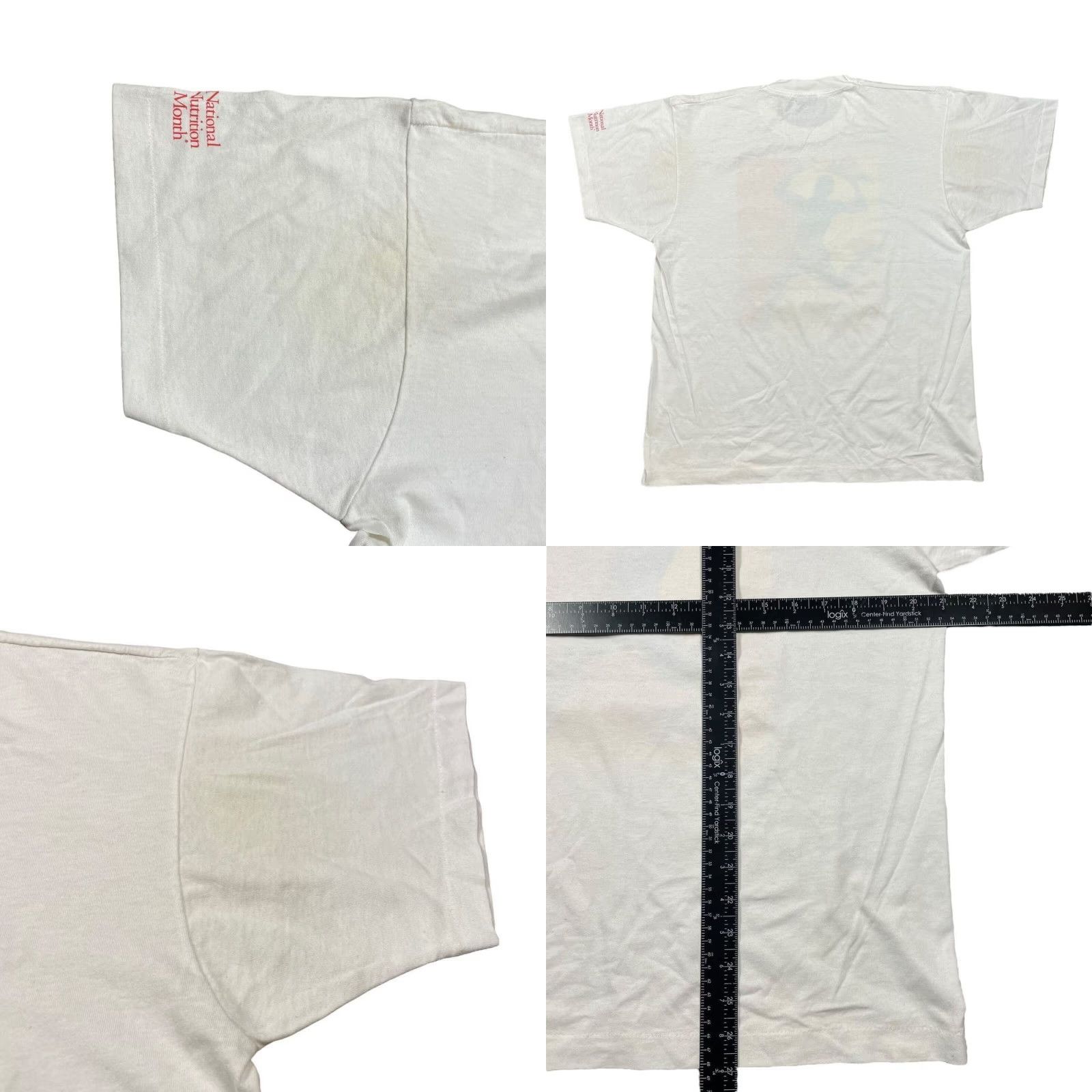 Vintage VINTAGE Mens T Shirt 1993 USA Made Graphic Print Eat Right America Fitness White Short Sleeve Crew Neck Large Retro 90s Mens Size US L / EU 52-54 / 3 - 8 Thumbnail