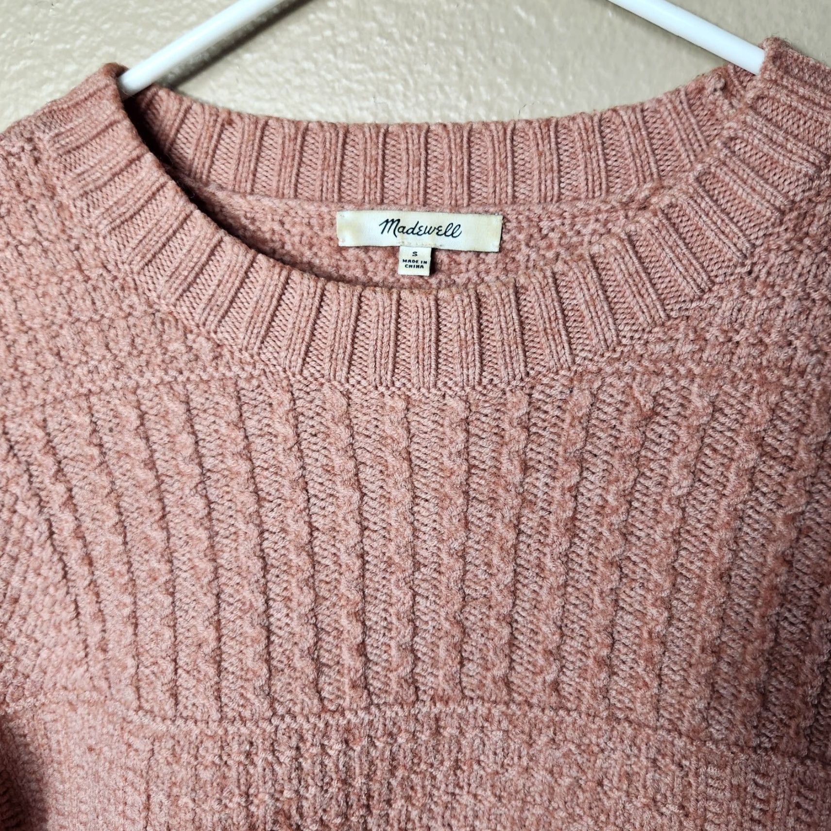 Madewell Madewell Vintage Pink Merino Wool Blend Stitchmix Pullover Sweater - Size S - Women - Pink - Pullover - Wool Blend Size S / US 4 / IT 40 - 5 Thumbnail