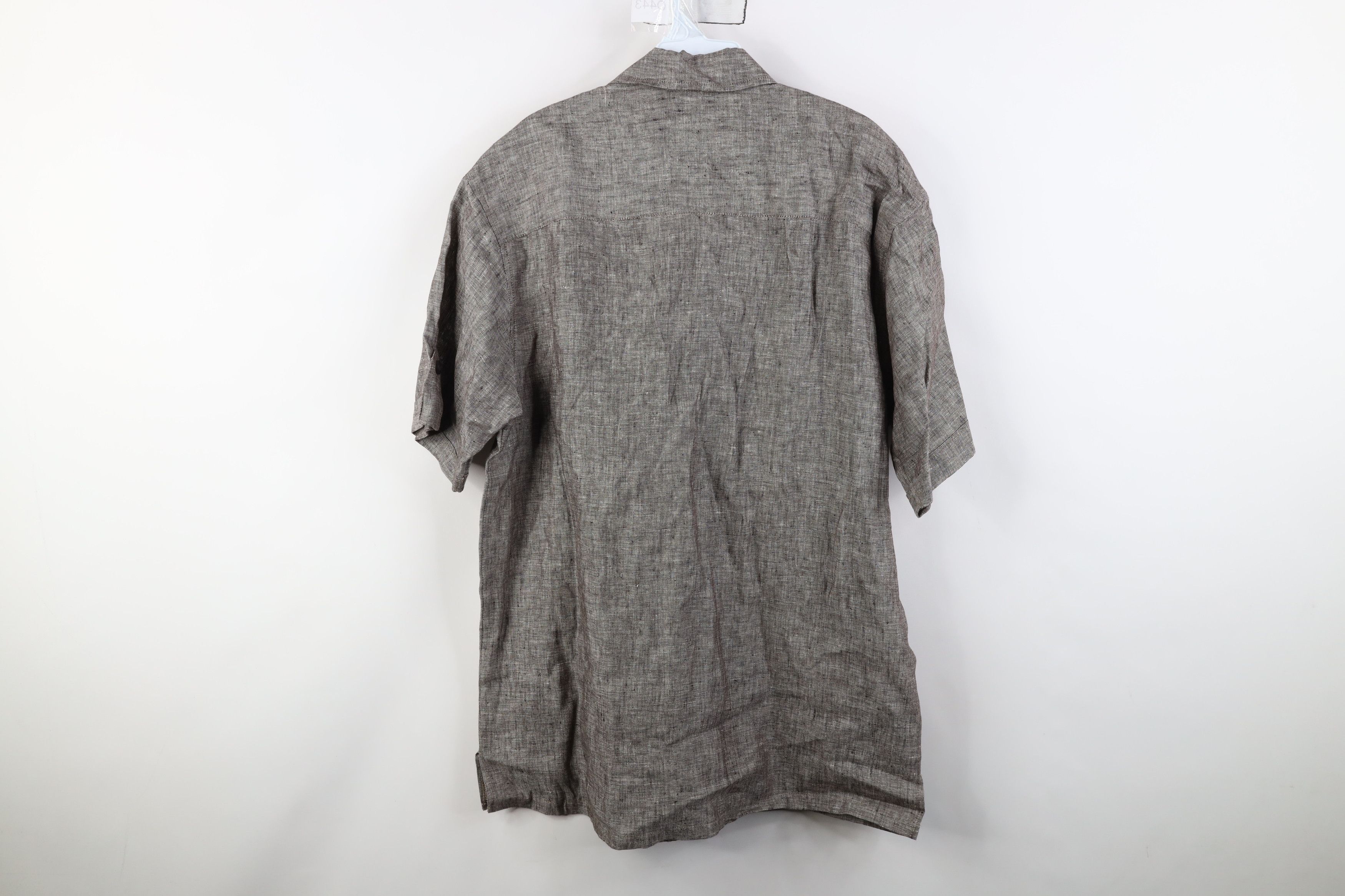 Vintage Vintage 90s Y2K Streetwear Linen Short Sleeve Button Shirt Size US L / EU 52-54 / 3 - 8 Thumbnail