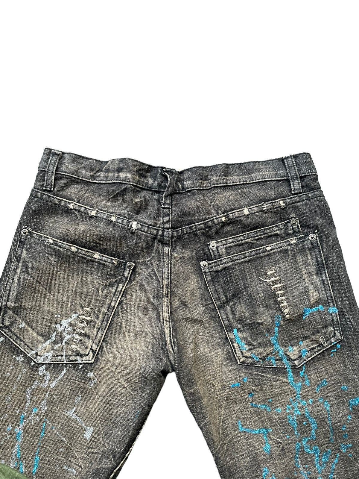 Japanese Brand K.U.I Flare Distresed Paint Denim Size US 34 / EU 50 - 9 Thumbnail