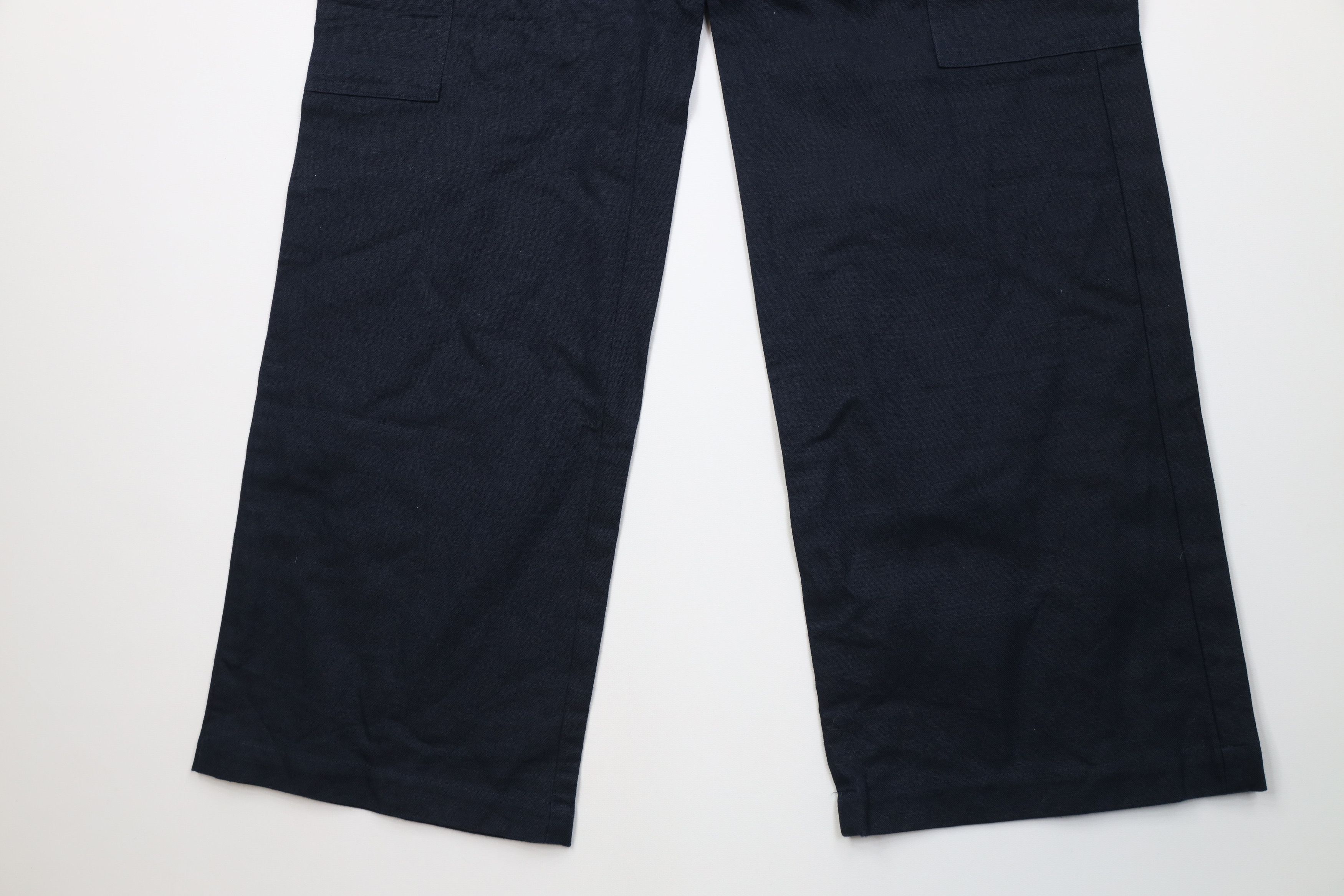 Vintage Vintage 70s Streetwear Baggy Wide Leg Cargo Pants Navy Blue Size 28" / US 6 / IT 42 - 4 Thumbnail
