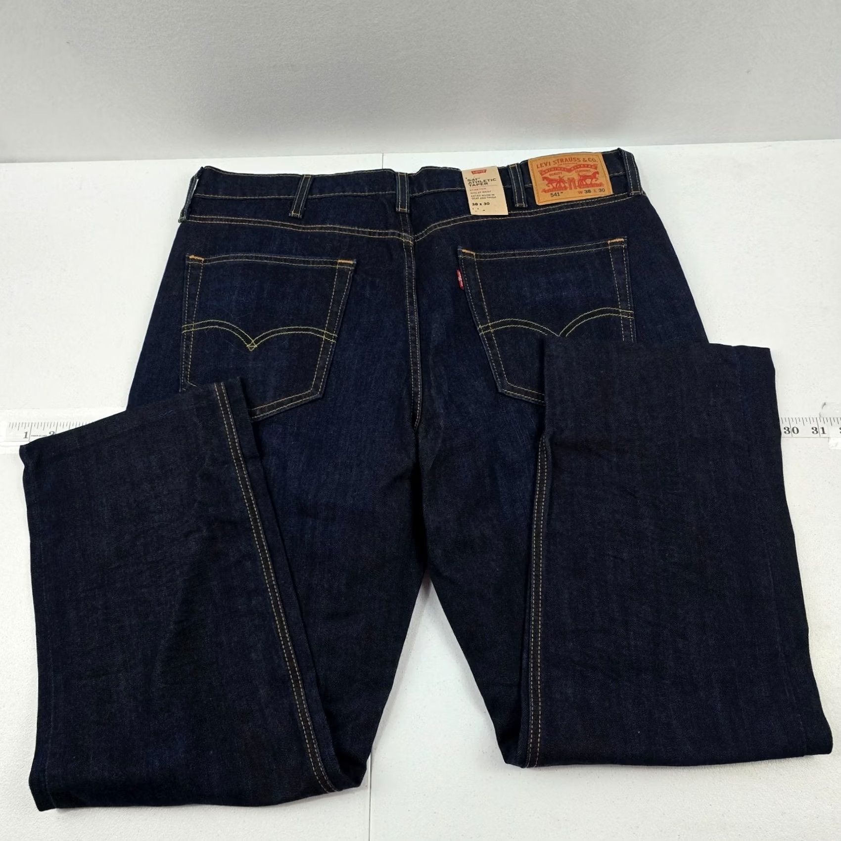 Levi's Levi's 541 Athletic Taper Jeans Denim Blue 38x28 Mens MID Rise 5-Pocket Stretch Jeans Regular Inseam 28 Seasonal Vintage No NWT NWT Size US 38 / EU 54 - 3 Thumbnail