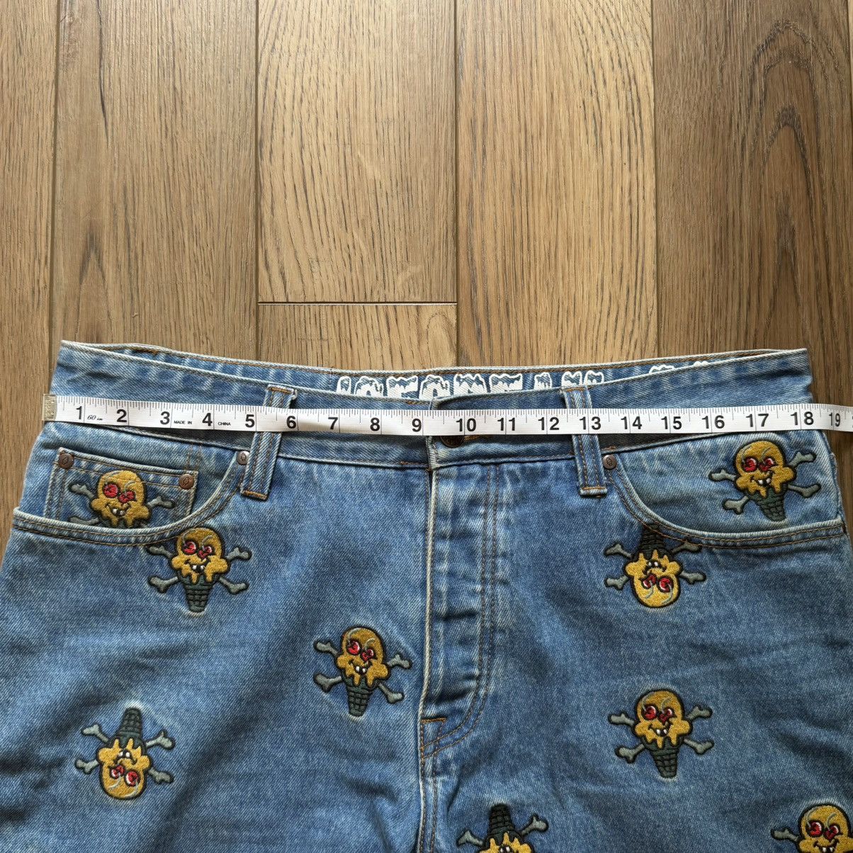 Billionaire Boys Club Icecream “Cones n Bones” Embroidered Denim Shorts Size US 34 / EU 50 - 2 Thumbnail