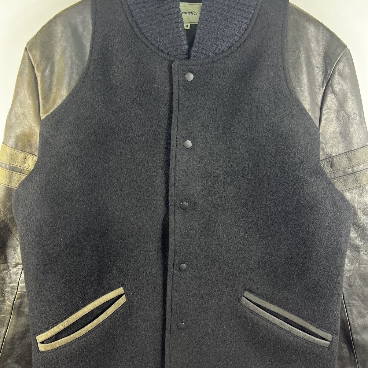 Other ⚡️ ACOUSTIC VINTAGE DISTRESSED VARSITY LEATHER JACKET - M Size US M / EU 48-50 / 2 - 4 Thumbnail