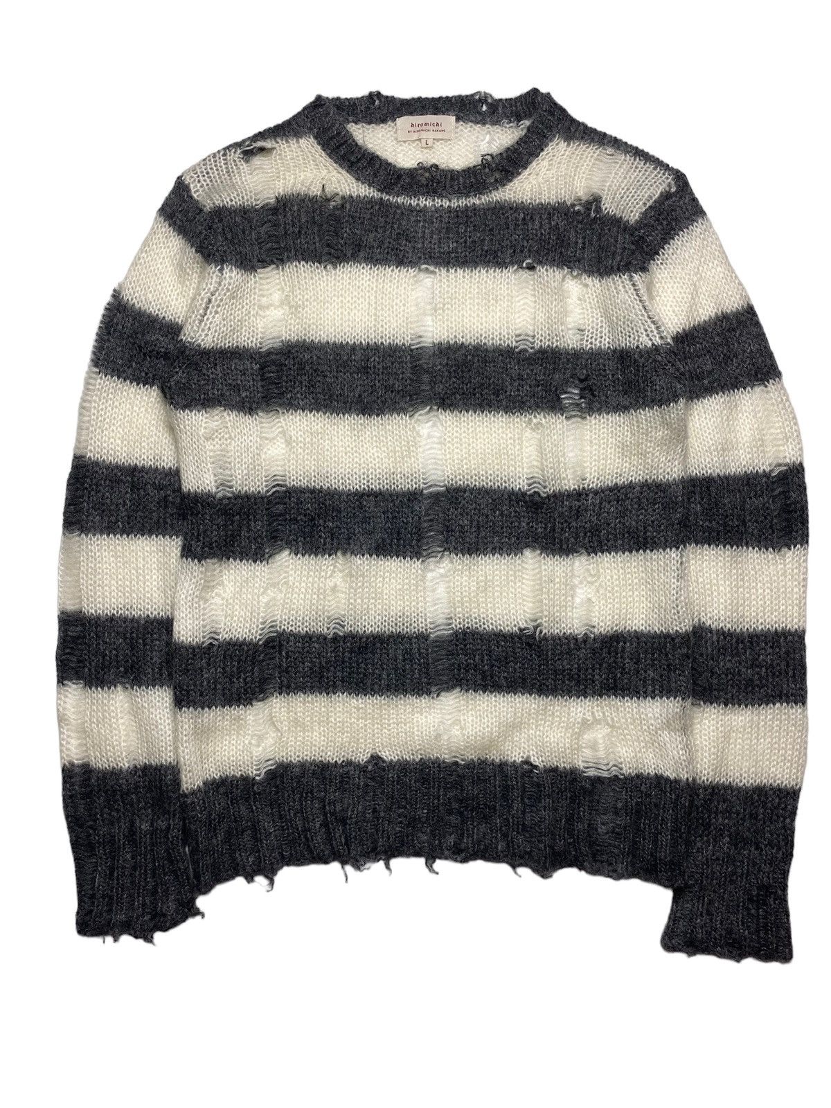 image of If Six Was Nine x Lad Musician Sold Bundle Hiromichi Nakano Destroyed Grunge Mohair Sweater in Whit