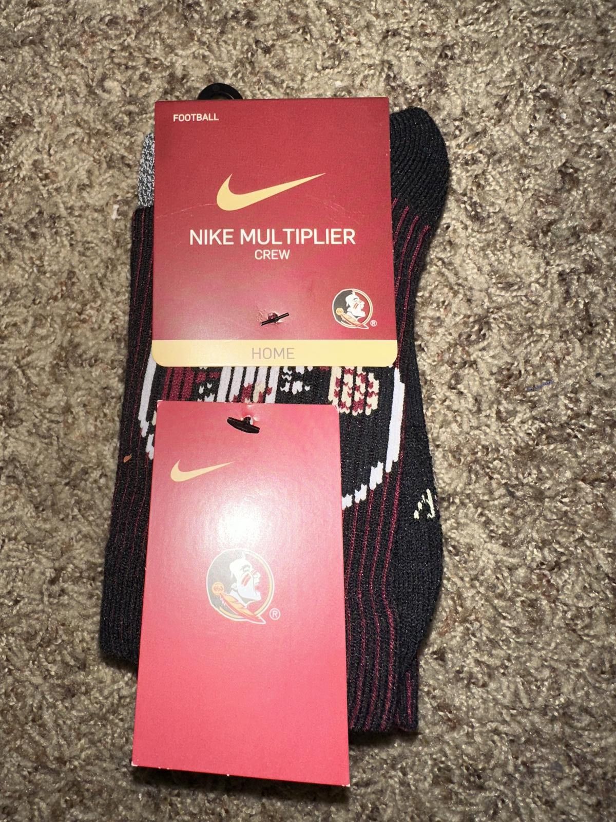 Nike Nike Men's Florida State Seminoles Multiplier 2-Pair Crew Socks Size ONE SIZE - 2 Thumbnail