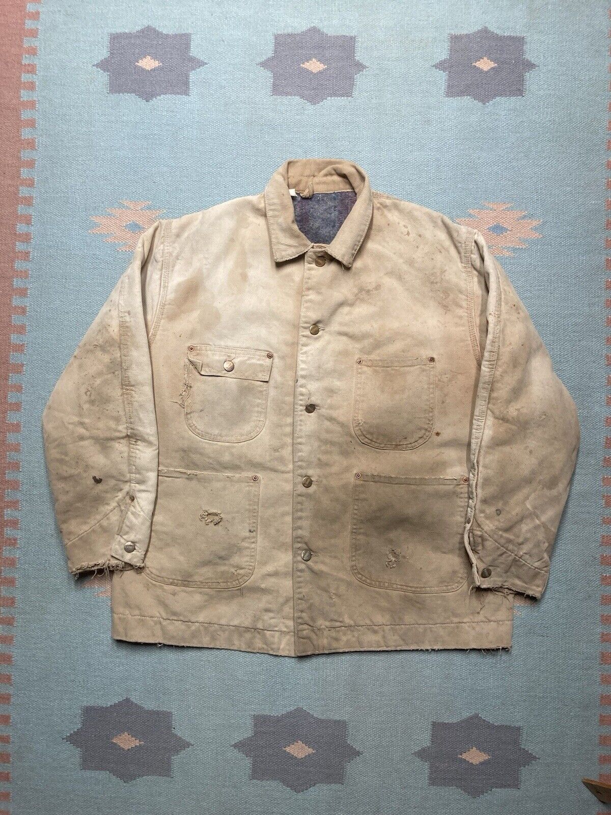 Carhartt × Vintage 80s carhartt chore jacket barn coat blanket lin distressed L Size US L / EU 52-54 / 3 - 1 Thumbnail