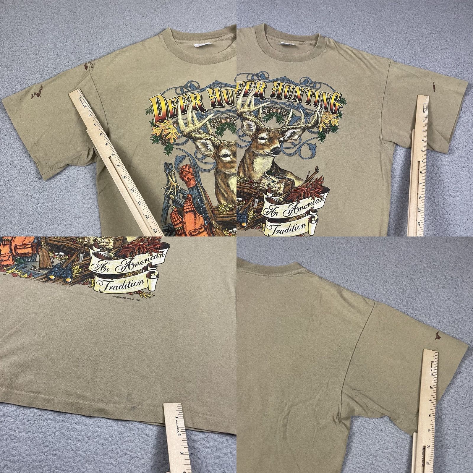 Vintage VINTAGE Buck Wear T Shirt Adult XL Brown American Tradition Distressed 90s Hunting 90s Buck Wear Shirt Mens XL Brown Cotton Graphic Print Debris: None Size US XL / EU 56 / 4 - 8 Thumbnail