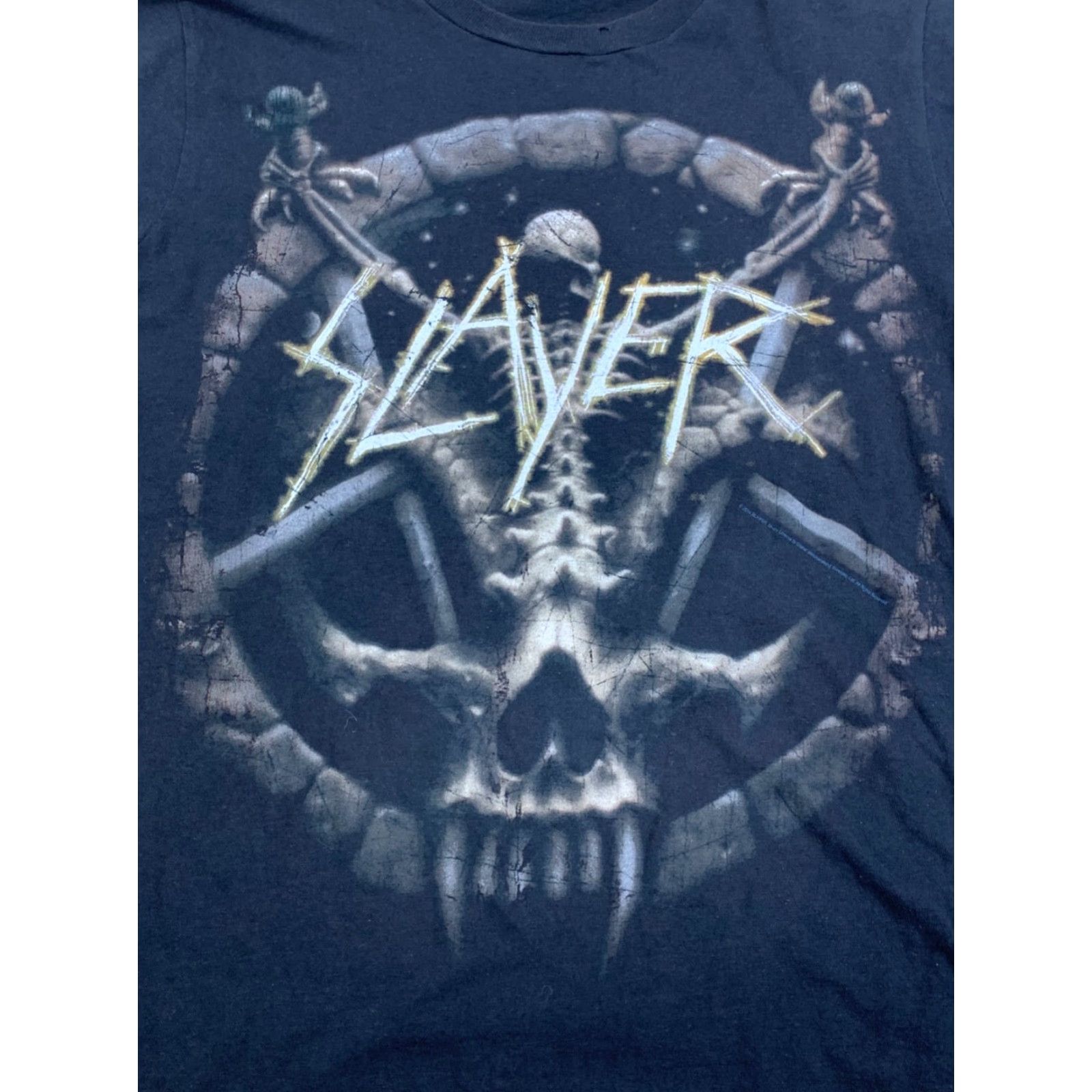 Vintage Slayer Divine Intervention T-Shirt 2014 20th Anniversary Mens S Black Cotton Short Sleeve Crew Neck Graphic Print Delta Ringspun 11087 Size US S / EU 44-46 / 1 - 2 Thumbnail