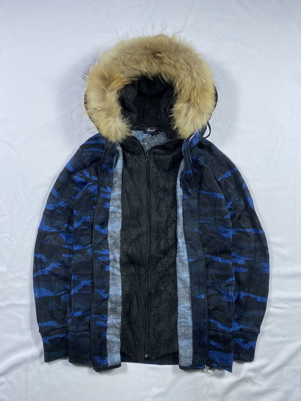 Le Grande Bleu (L.G.B.) Japanese Spinash zip fur hoodie double layer Size US M / EU 48-50 / 2 - 1 Thumbnail