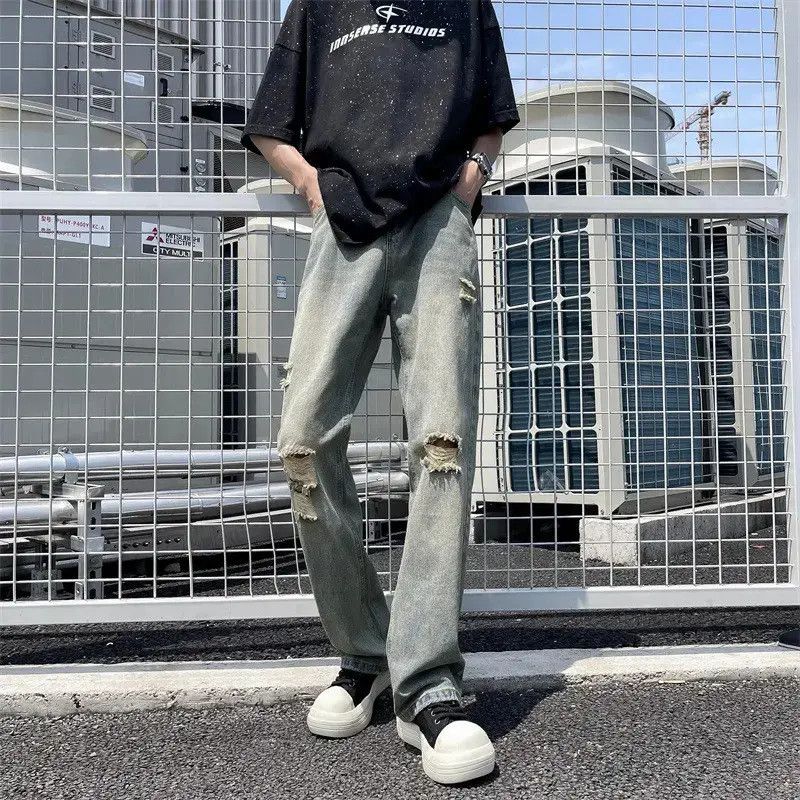 Japanese Brand Retro loose ripped micro flared jeans Size US 30 / EU 46 - 4 Thumbnail