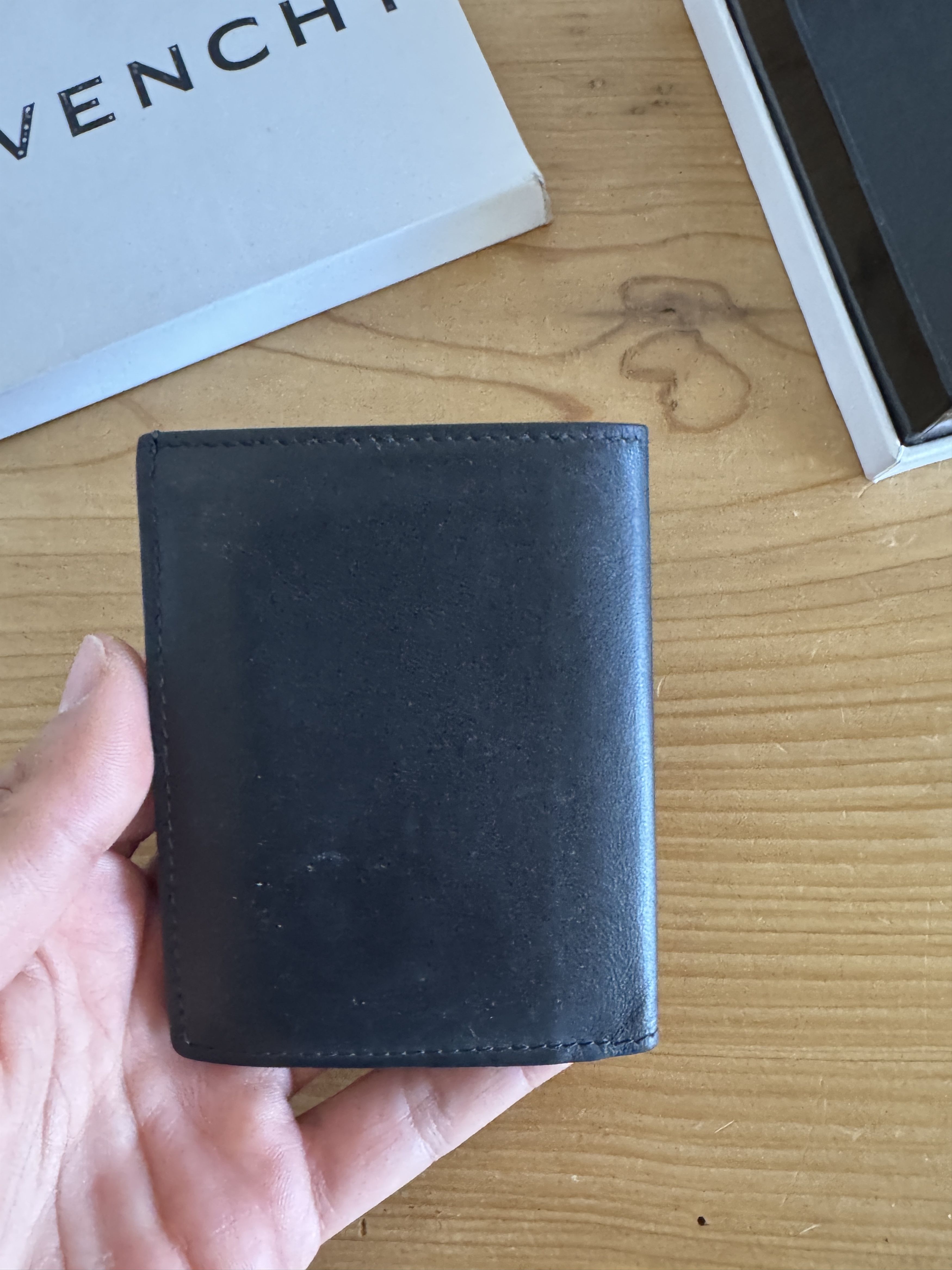Givenchy Trompe L'oeil Barbed wire logo print leather card holder Size ONE SIZE - 4 Thumbnail