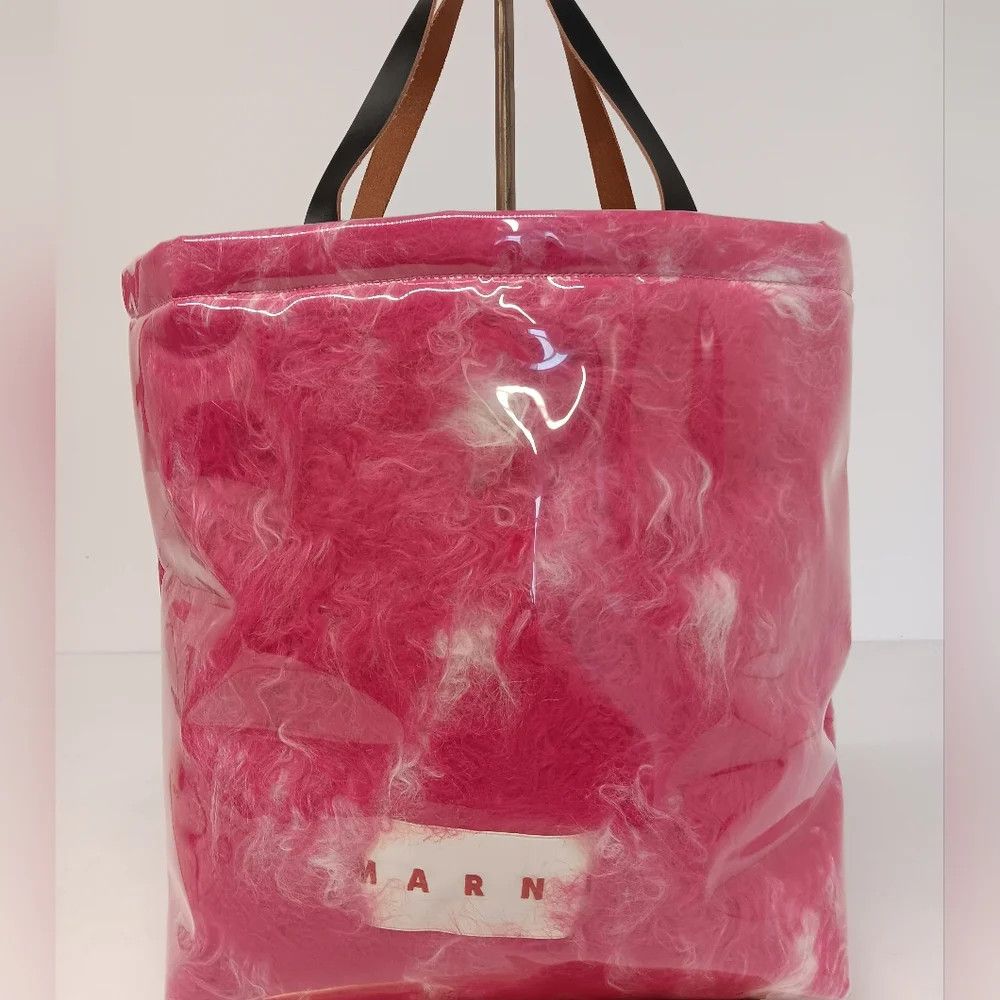Marni Marni Women's Coated Faux Fur Tote Bag - Fuchsia Size ONE SIZE - 5 Thumbnail