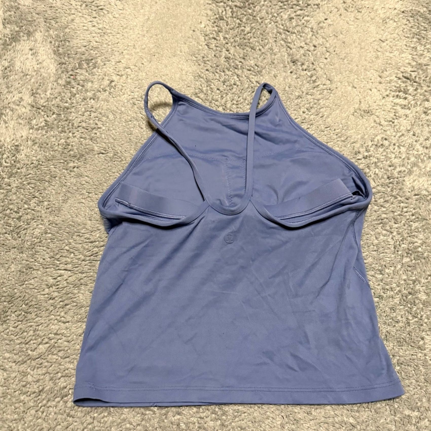 Lululemon Lululemon Crop Tank Top Womens 8 Lightweight High Neck Water Drop Built in Bra Blue Tank Womens 8 Regular Women Size M / US 6-8 / IT 42-44 - 2 Thumbnail
