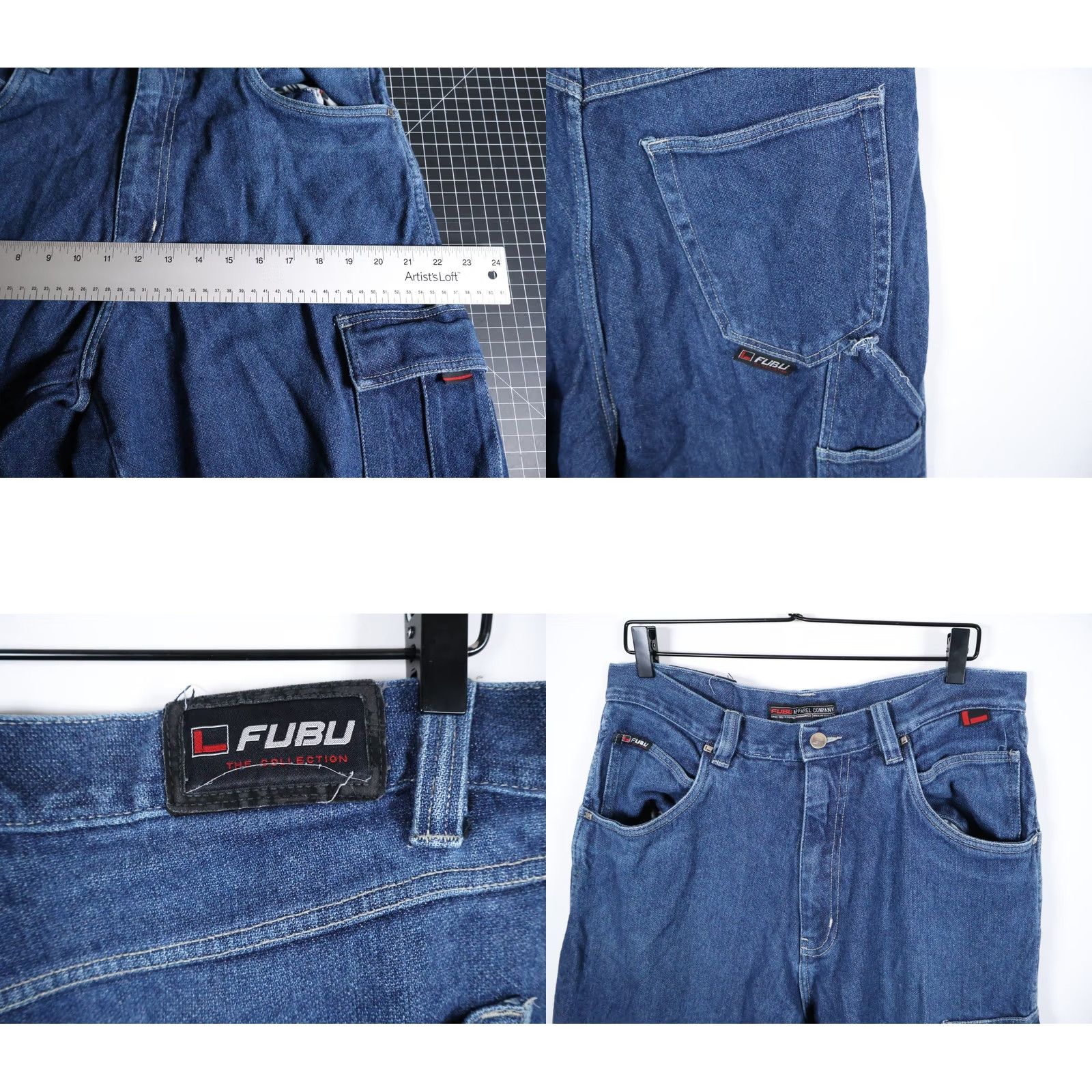 Fubu VINTAGE FUBU Jeans Carpenter Mens 34 x 32 Blue Denim Baggy Fit 90s Hip Hop VTG Mens Size US 34 / EU 50 - 9 Thumbnail