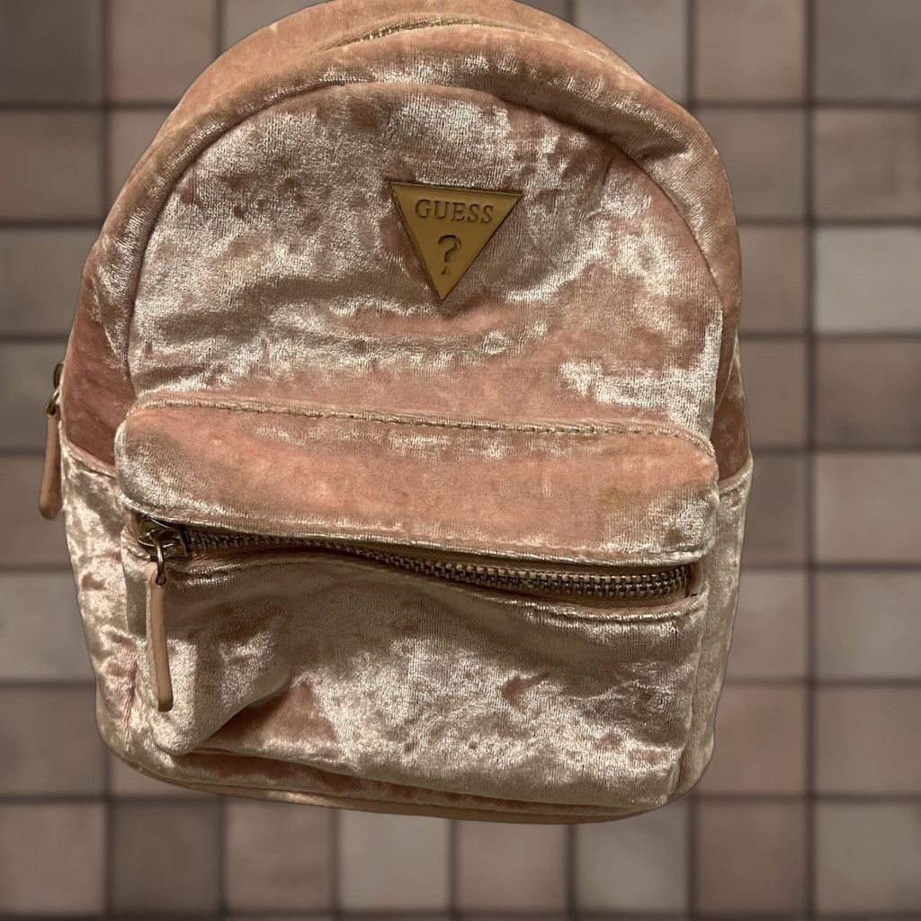 Guess VINTAGE Guess Backpack Purse Women Small Pink Cotton Blend Solid 90s Womens Size ONE SIZE - 1 Thumbnail