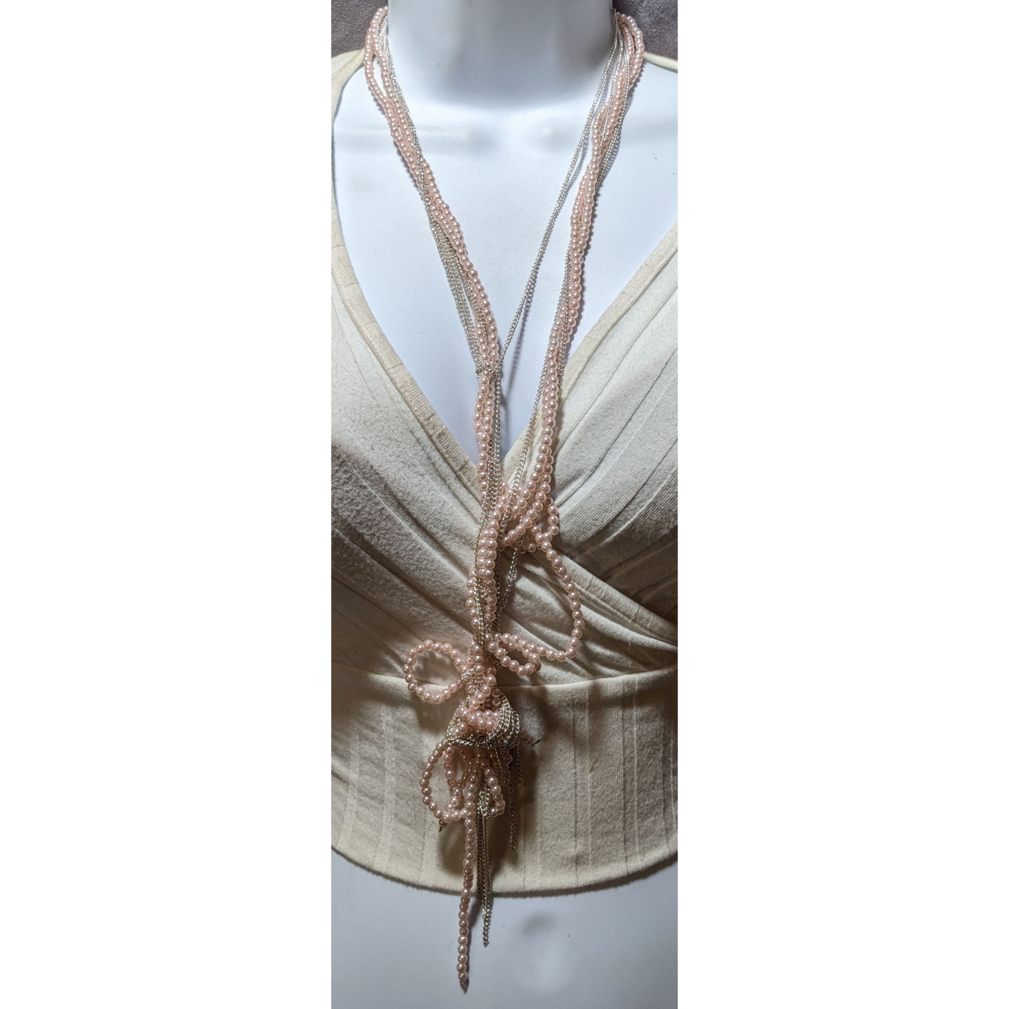 Other Coquette Pastel Pink Pearl Knotted Necklace Size ONE SIZE - 6 Thumbnail