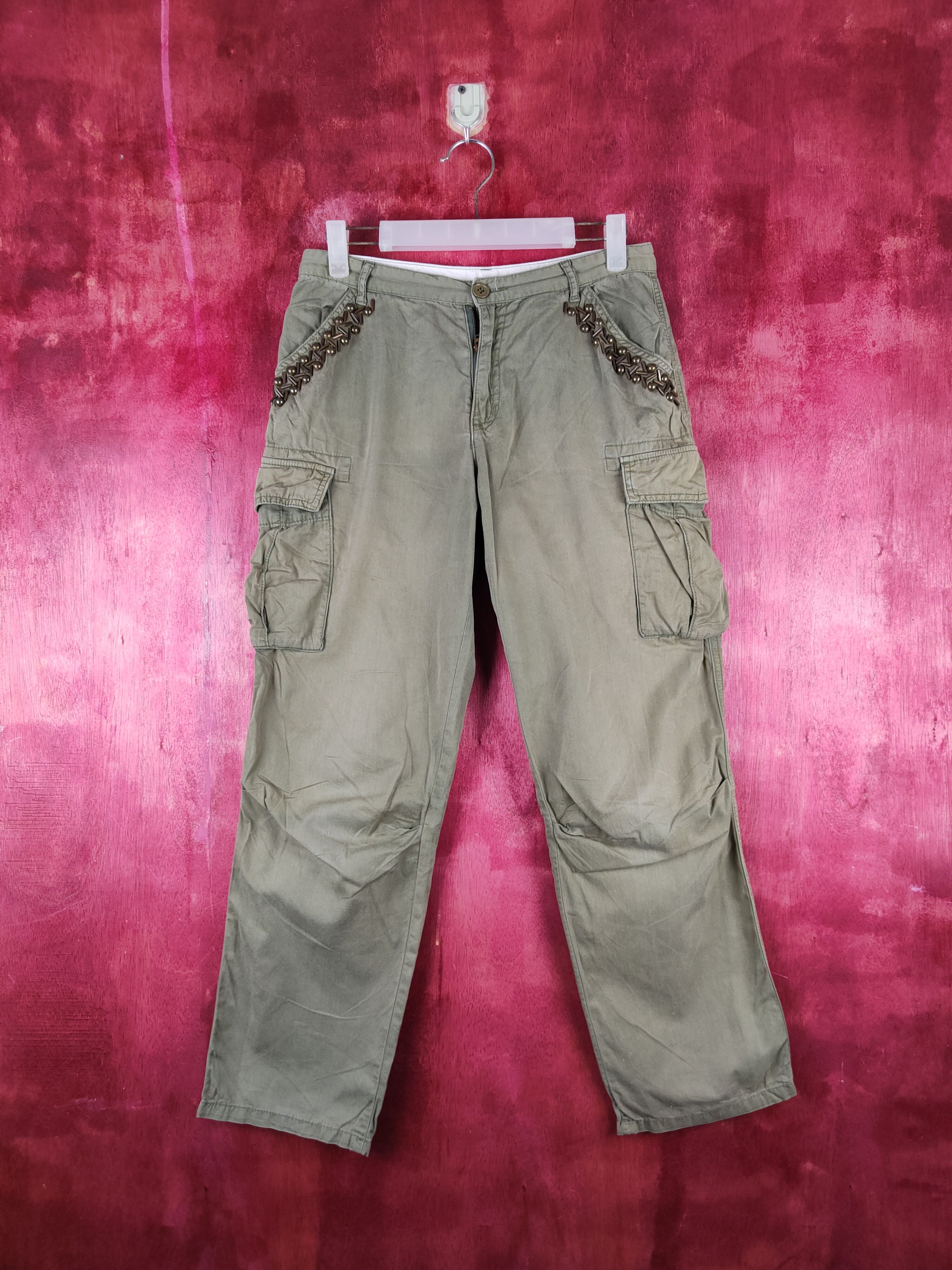 DL Japanese Brand Olive Faded Multipocket Cargo Pants #S1494