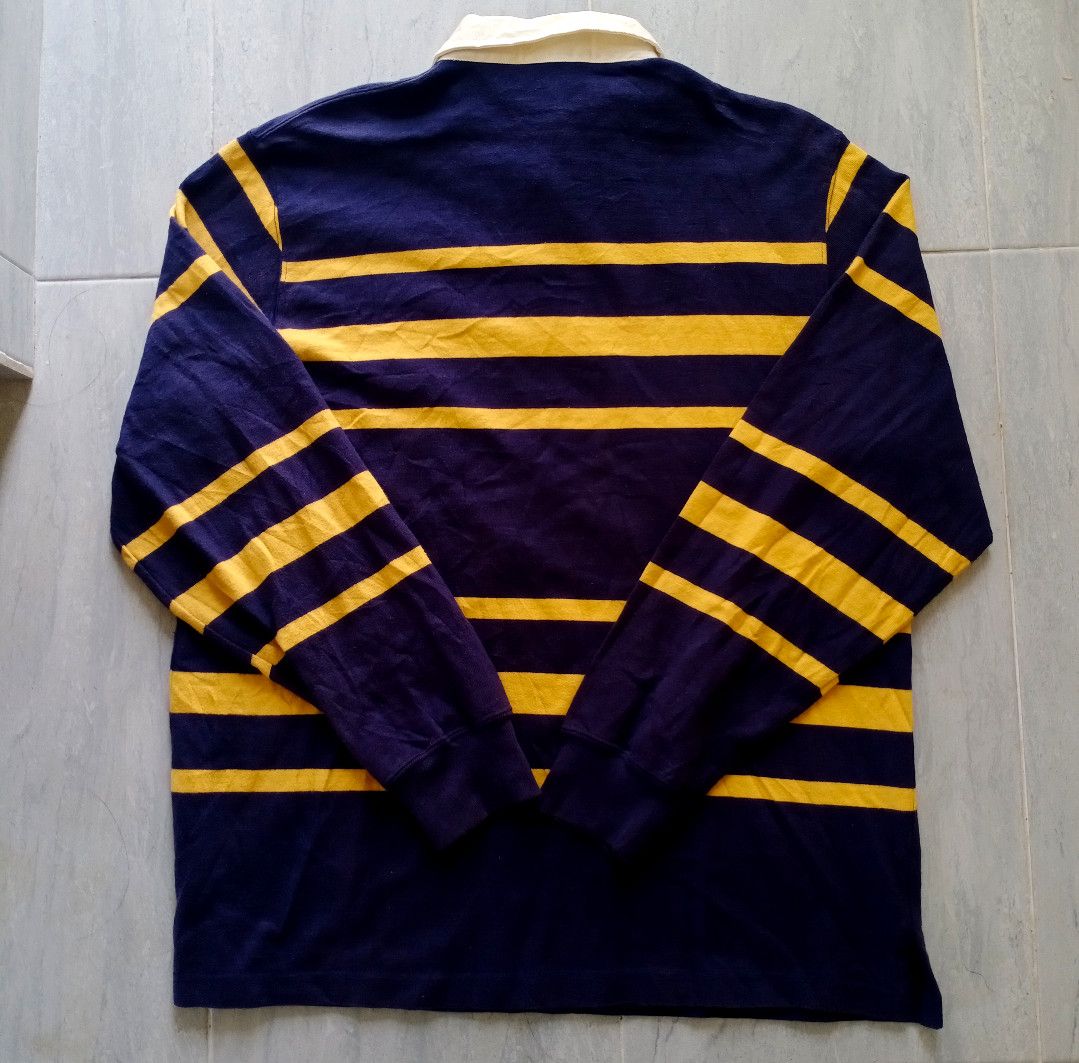 Polo Ralph Lauren Vintage 90s Polo Ralph Lauren Knit Striped Rugby Shirt Navy Size US M / EU 48-50 / 2 - 2 Thumbnail