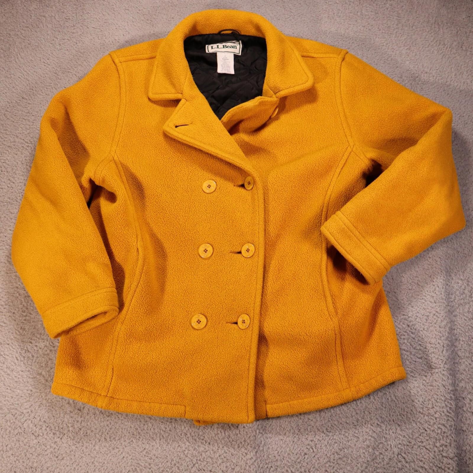 L.L. Bean Women’s L.L Bean Yellow Button Peacoat Thinsulate Medium Size M / US 6-8 / IT 42-44 - 2 Thumbnail