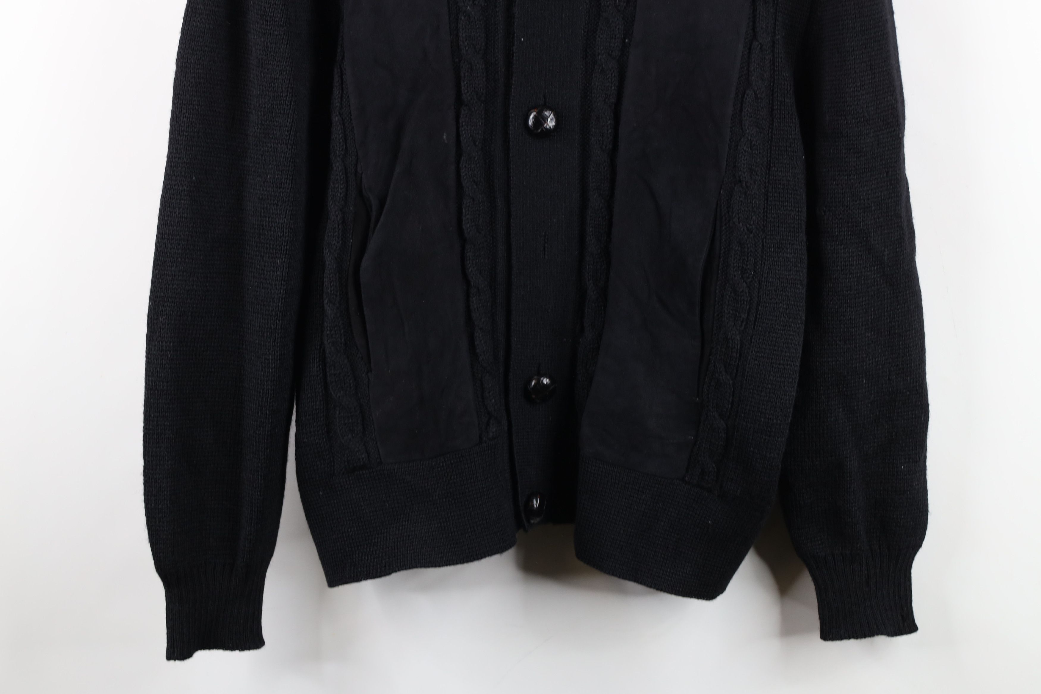 Vintage Vintage 50s Rockabilly Wool Suede Leather Cardigan Sweater Size US M / EU 48-50 / 2 - 3 Thumbnail
