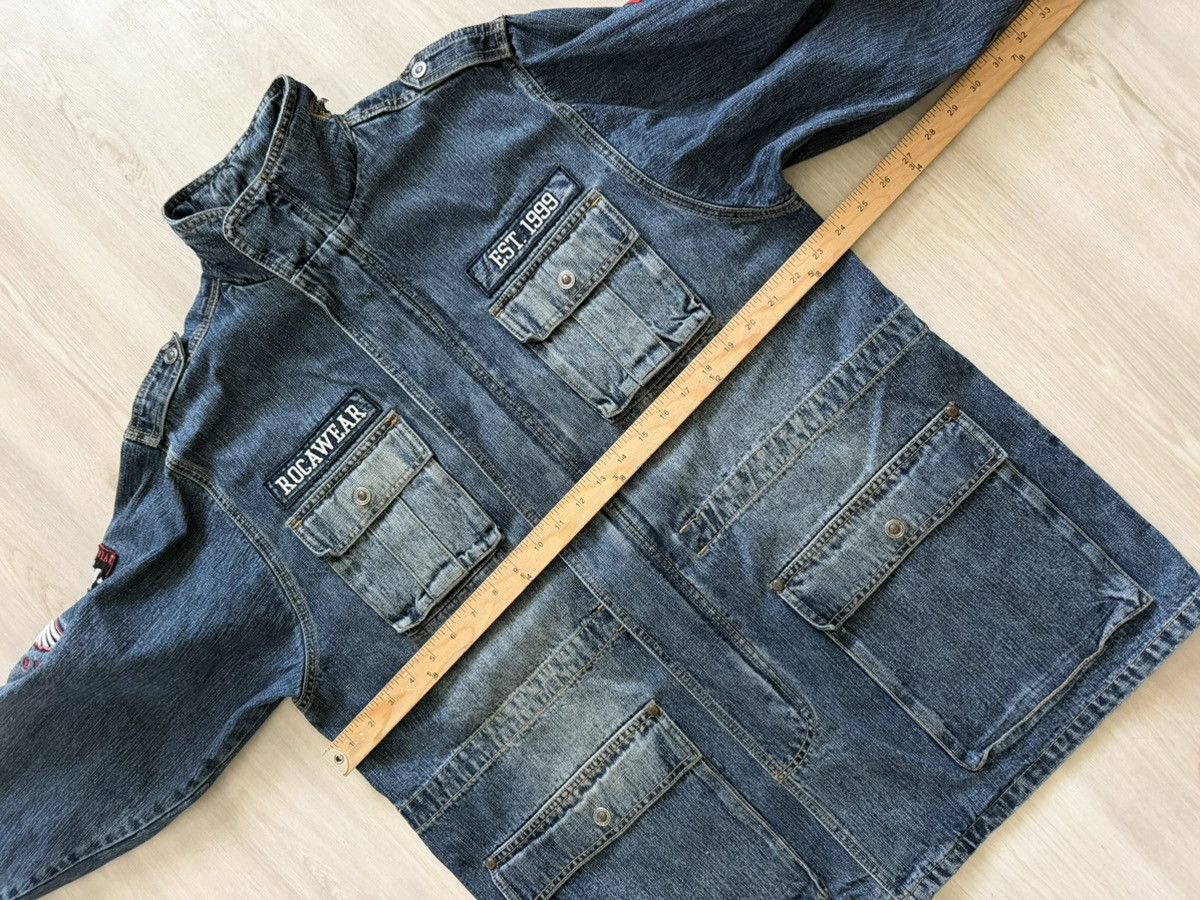 Vintage Vintage Rocawear Denim Military Jacket / Coat- Patches Sz XL Size XL / US 12-14 / IT 48-50 - 7 Thumbnail