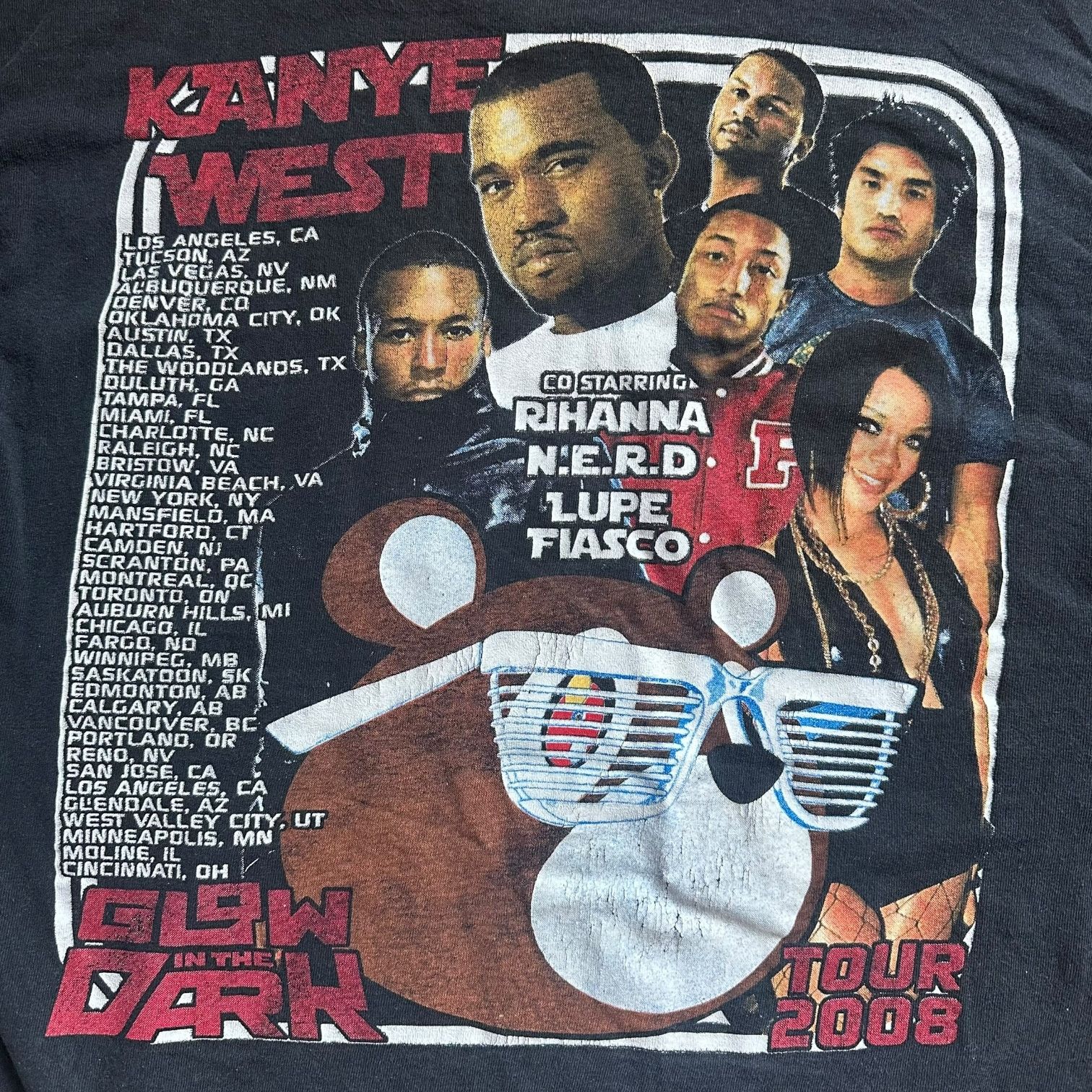Kanye West VTG Kanye West 2008 "Glow in the Dark" Tour Graphic Tee Size US L / EU 52-54 / 3 - 4 Thumbnail