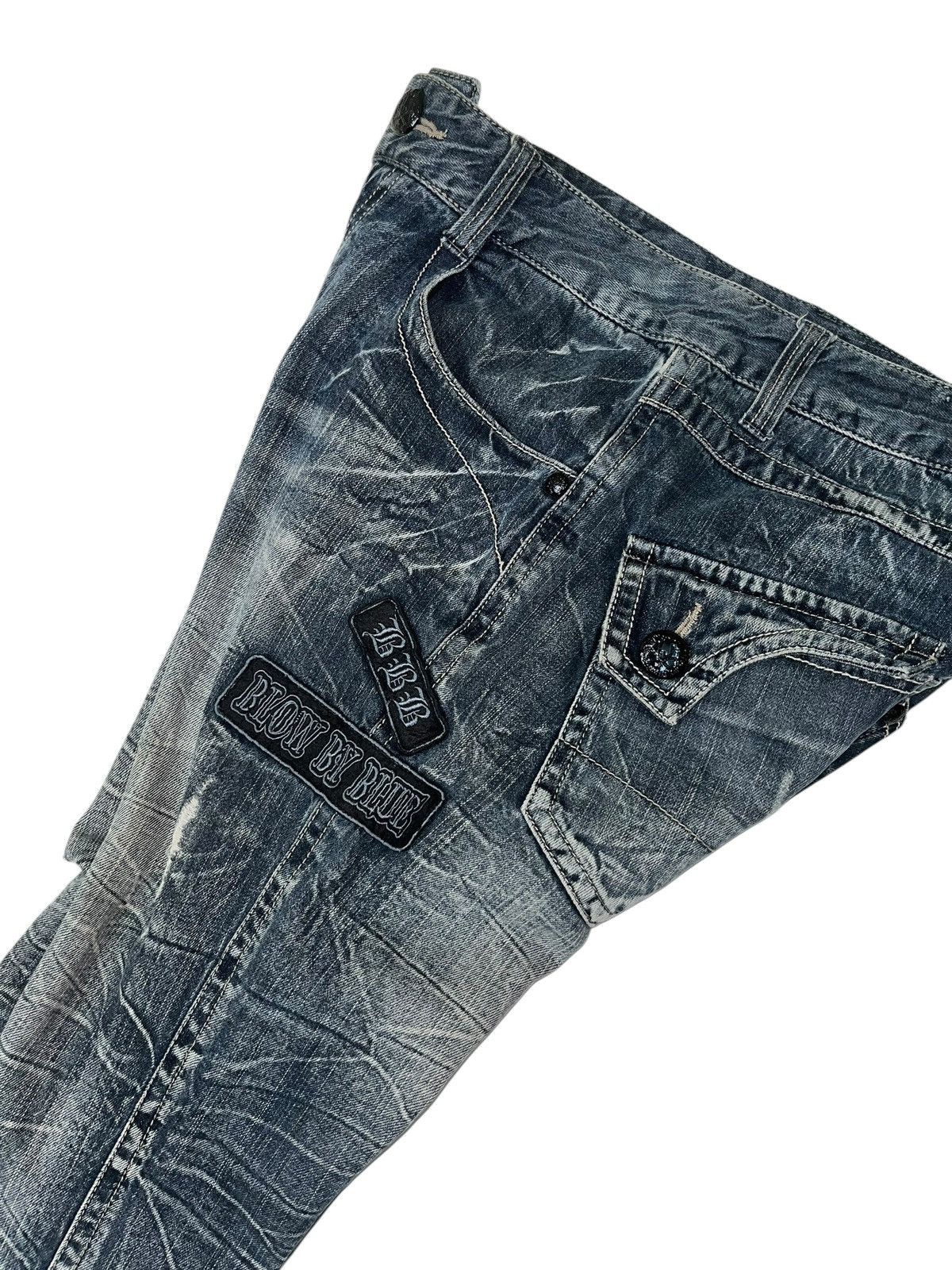 Japanese Brand Japan Brand Blow By Blue Stone Wash Patches Denim Jeans Size US 33 - 13 Thumbnail