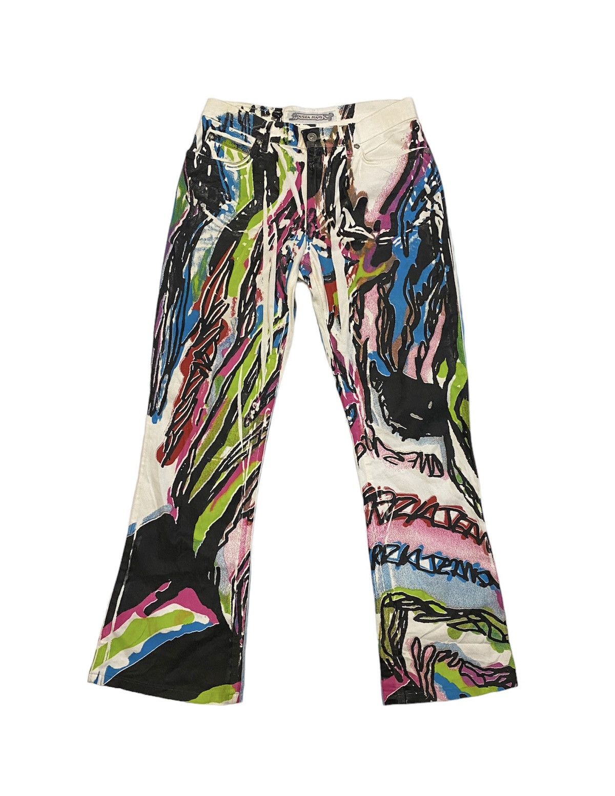 If Six Was Nine Krizia 💰💰 SICK!! RARE trousers Flared FULLPRINT Size US 29 - 1 Thumbnail