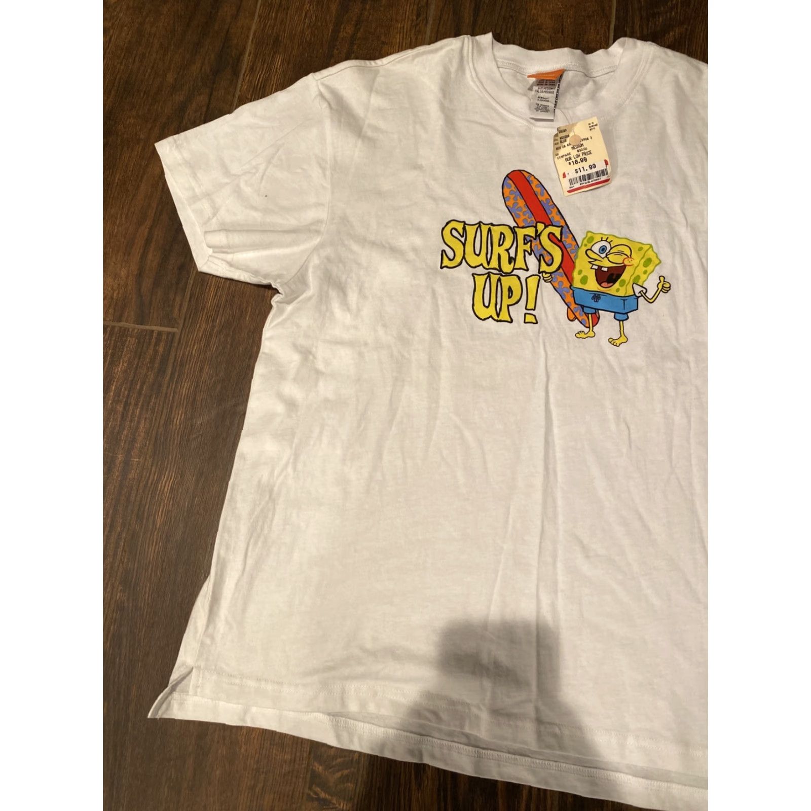 Vintage VINTAGE SpongeBob SquarePants Sleepwear T Shirt White Surfs Up Medium Mens NWT Size US M / EU 48-50 / 2 - 3 Thumbnail