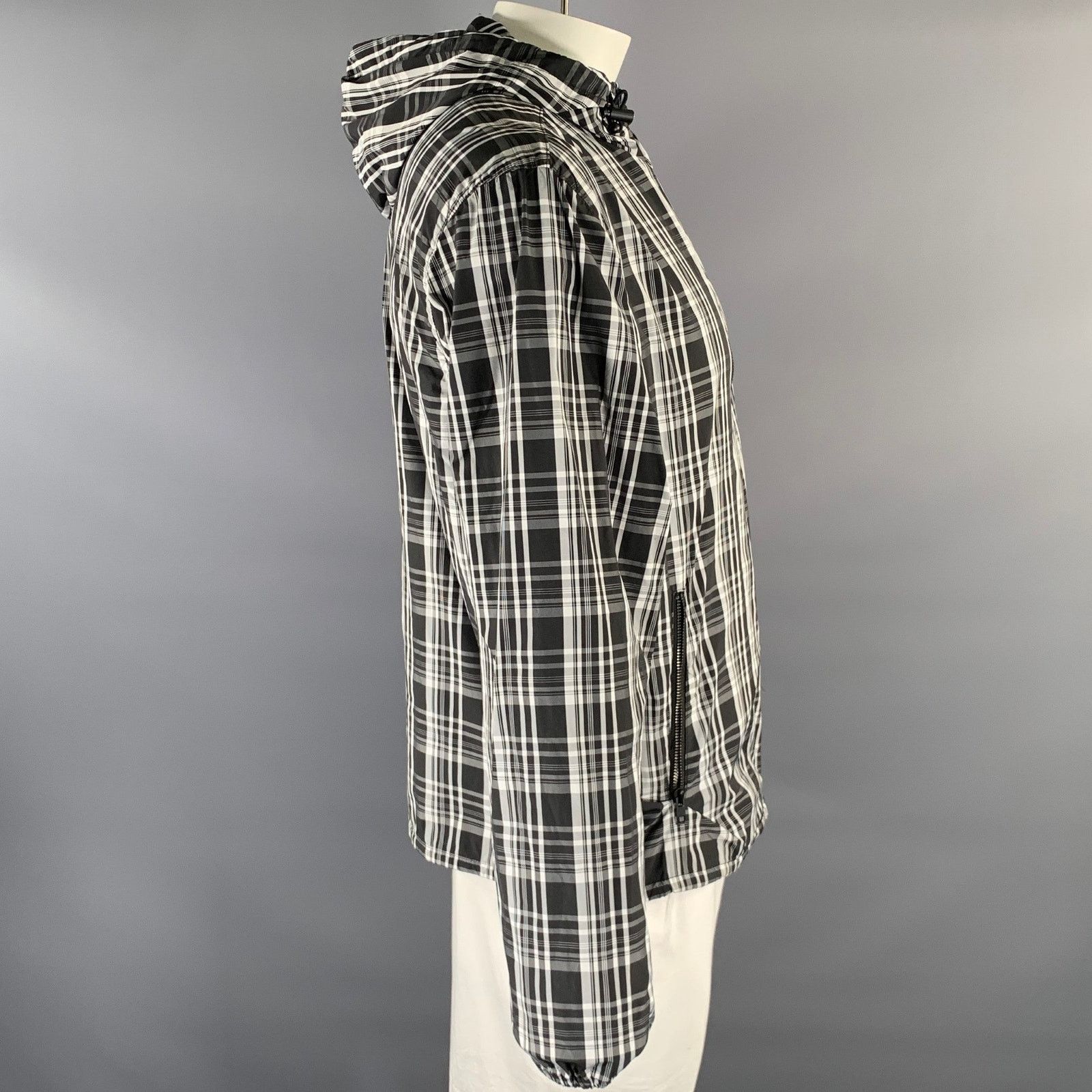 Michael Kors MICHAEL KORS XL White Black Plaid Polyester Hooded Jacket Size US XL / EU 56 / 4 - 3 Thumbnail