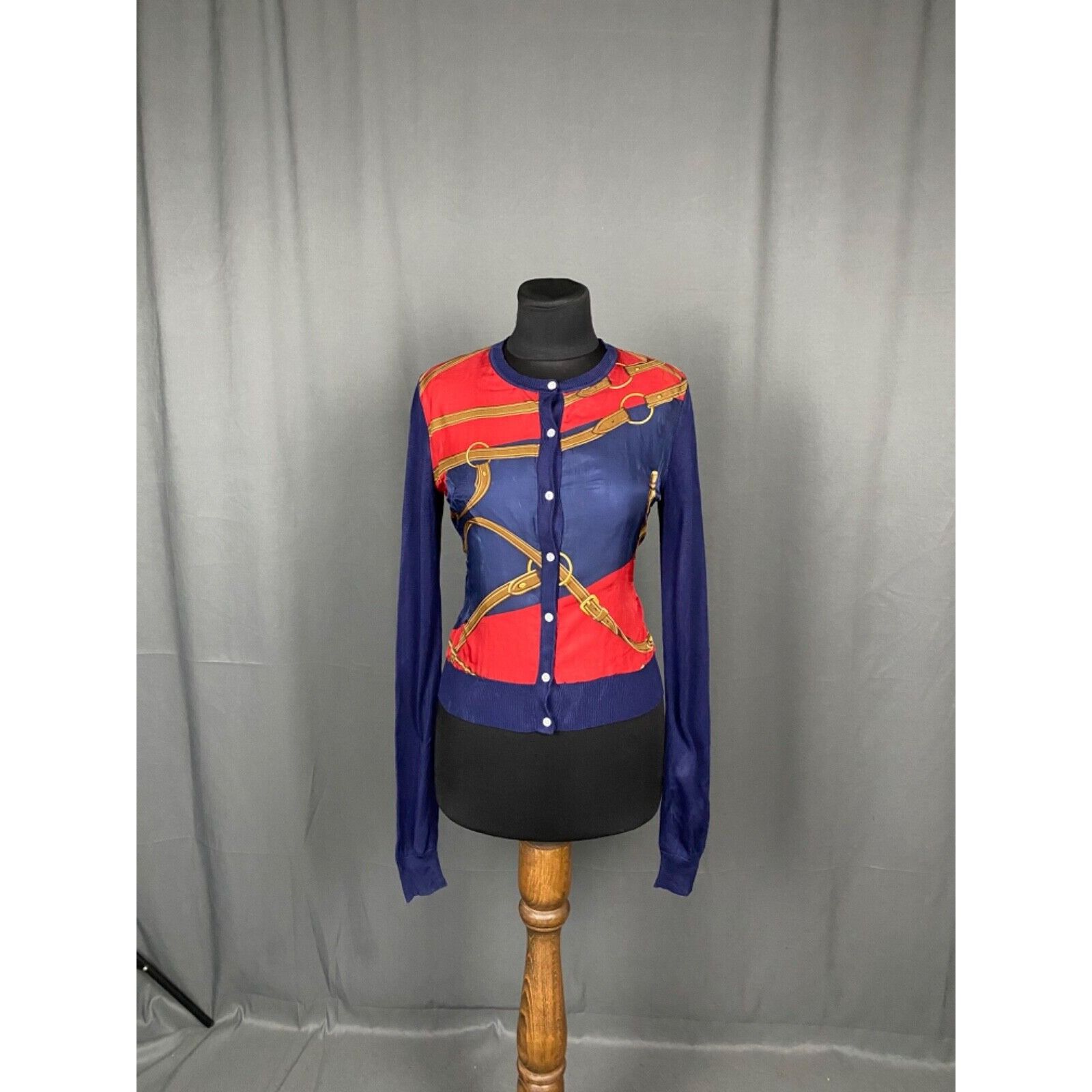 Ralph Lauren RARE! Ralph Lauren Vintage Baroque Blue Silk Cardigan Sweate Size S / US 4 / IT 40 - 3 Thumbnail