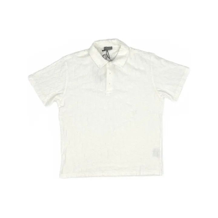 Dior Dior Dior White Printed Short Sleeve Polo Shirt 0079-2507 Size US L / EU 52-54 / 3 - 2 Thumbnail