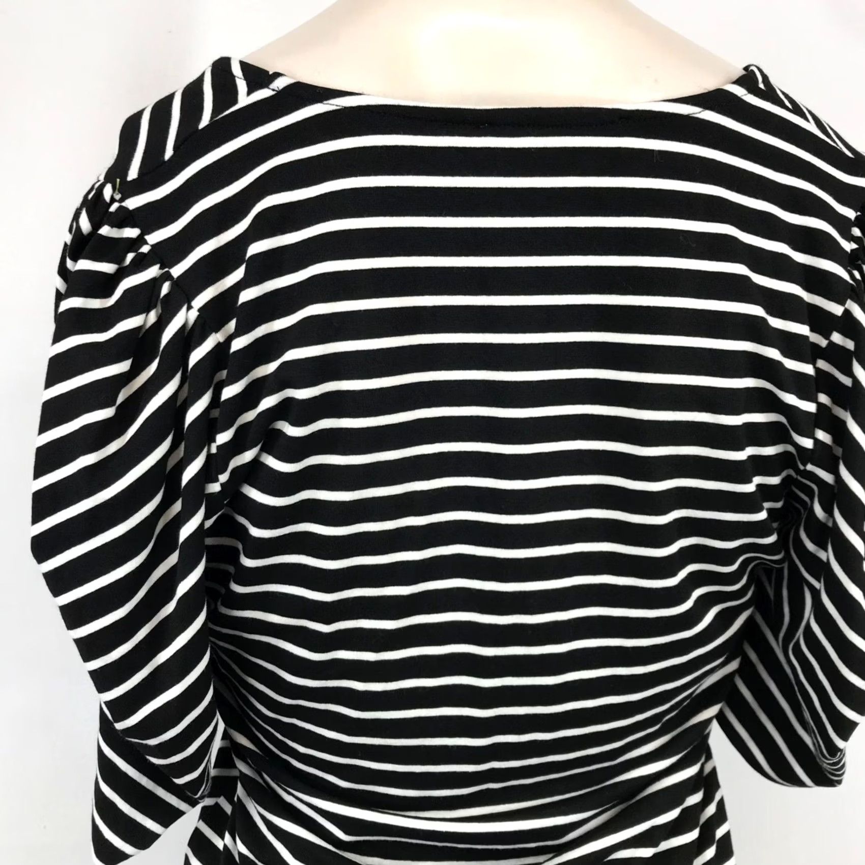Frame FRAME Shirt Womens Small Black & White 3/4 Sleeve V Neck Top Size S / US 4 / IT 40 - 4 Thumbnail