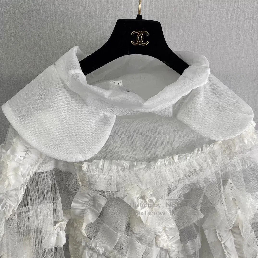 COMME des GARCONS White Lace Cape Coat.