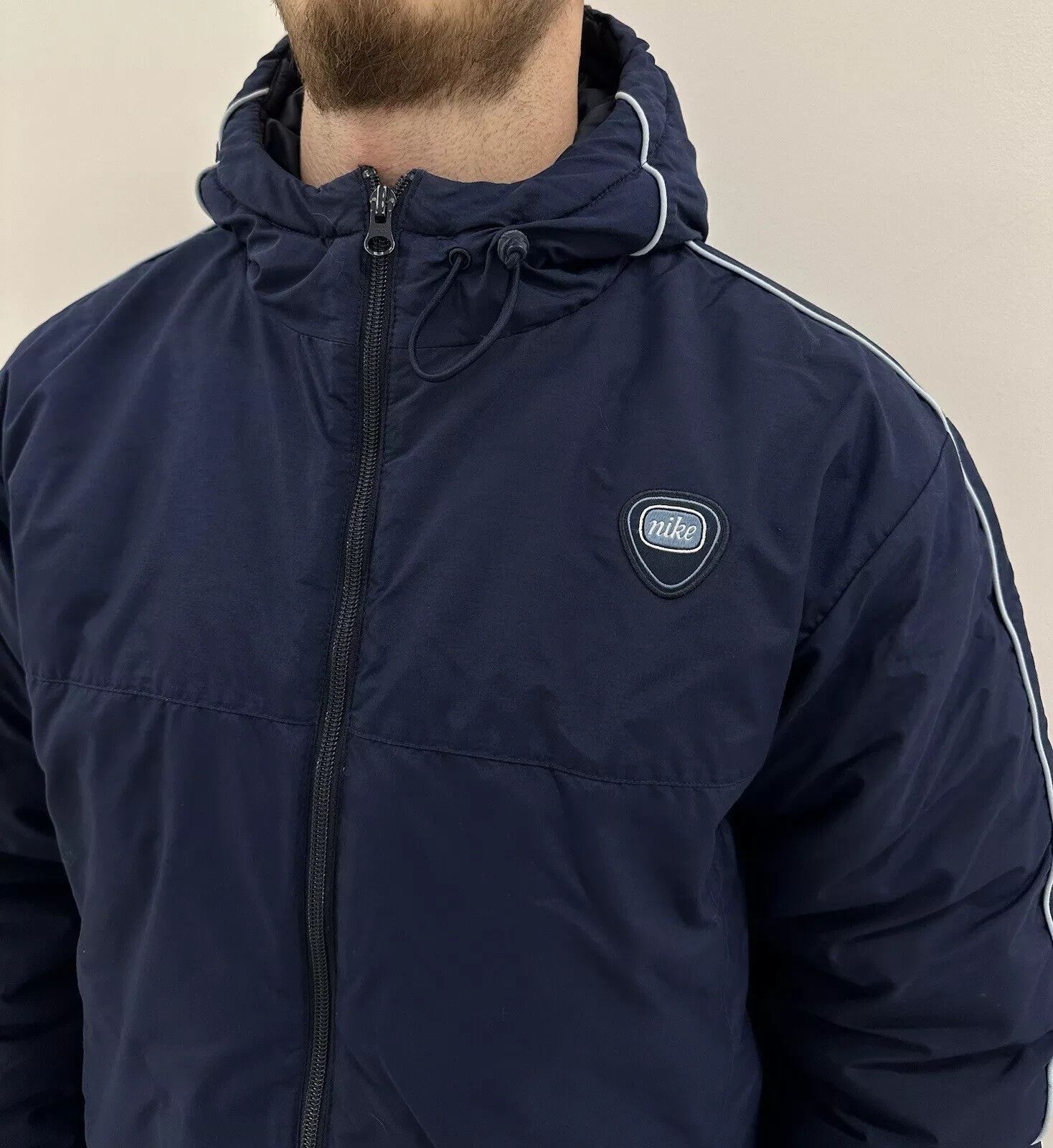 Nike VINTAGE Y2K 2000s NIKE JACKET BLUE LOGO WINTER PUFFER MENS Size US S / EU 44-46 / 1 - 3 Thumbnail