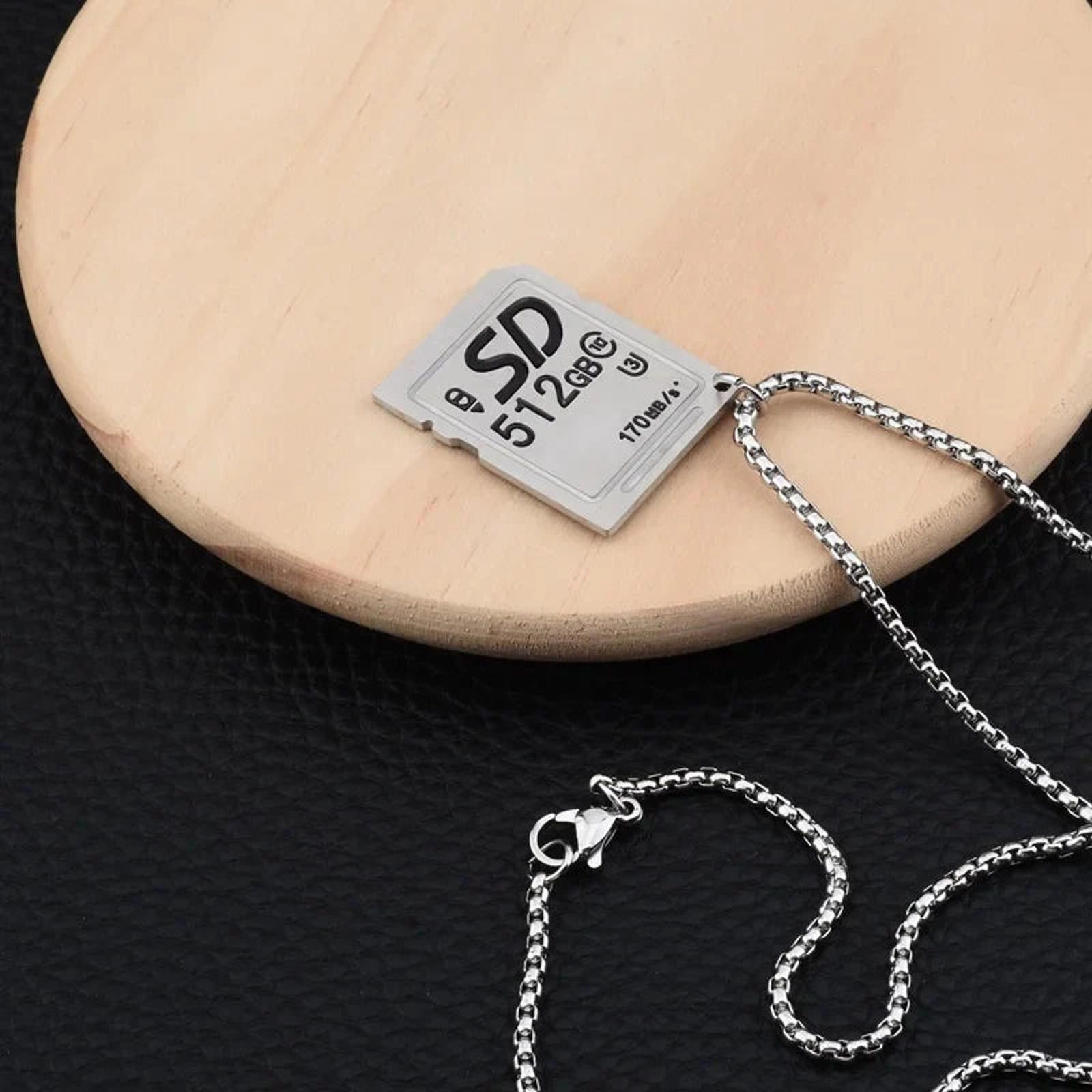 Jewelry SD Card Memory Card Pendant Necklace Size ONE SIZE - 3 Thumbnail