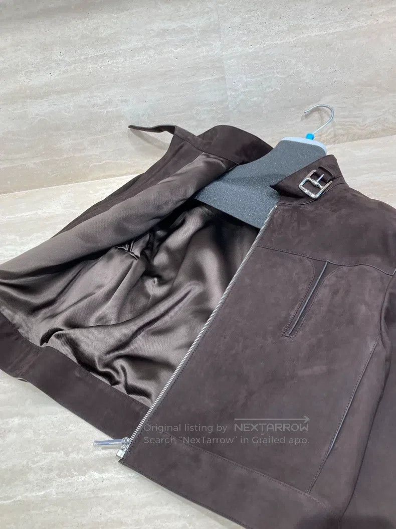 Hermes Hermes Women's Suede Leather Jacket, Brown Size S / US 4 / IT 40 - 4 Thumbnail