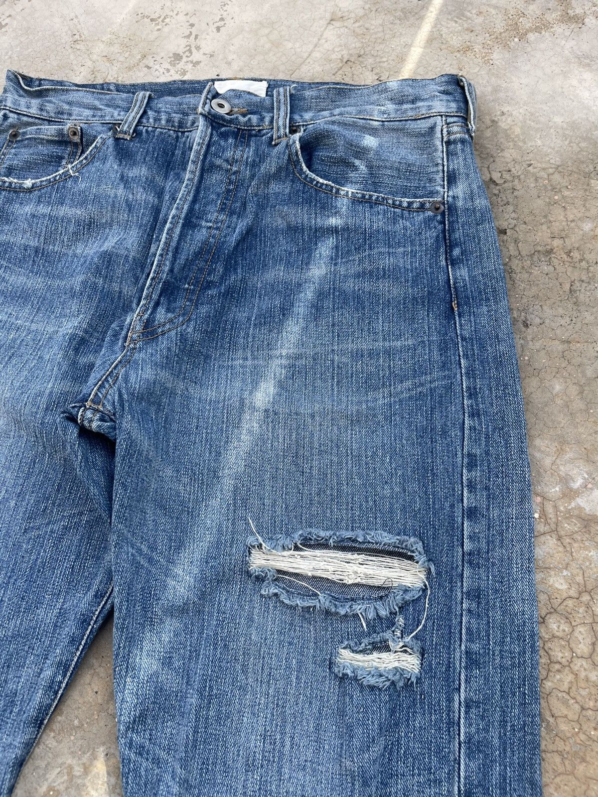 Vintage Vintage Exhibitionist Fly Button Distressed Denim Size US 29 - 4 Thumbnail