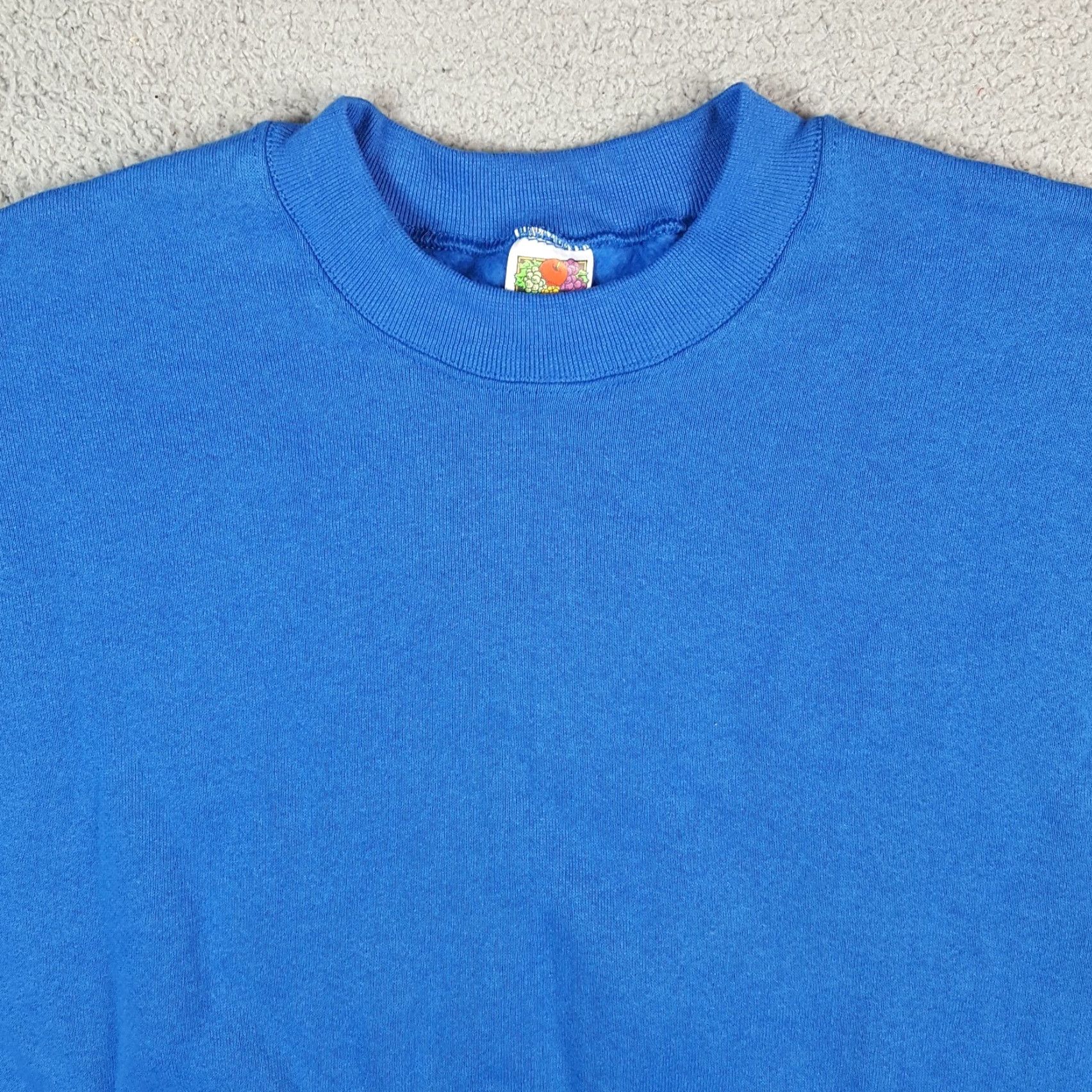 Fruit Of The Loom VINTAGE Royal Blue Pullover Skater Crewneck Size XL Fleece Sweatshirt Size US XL / EU 56 / 4 - 2 Thumbnail