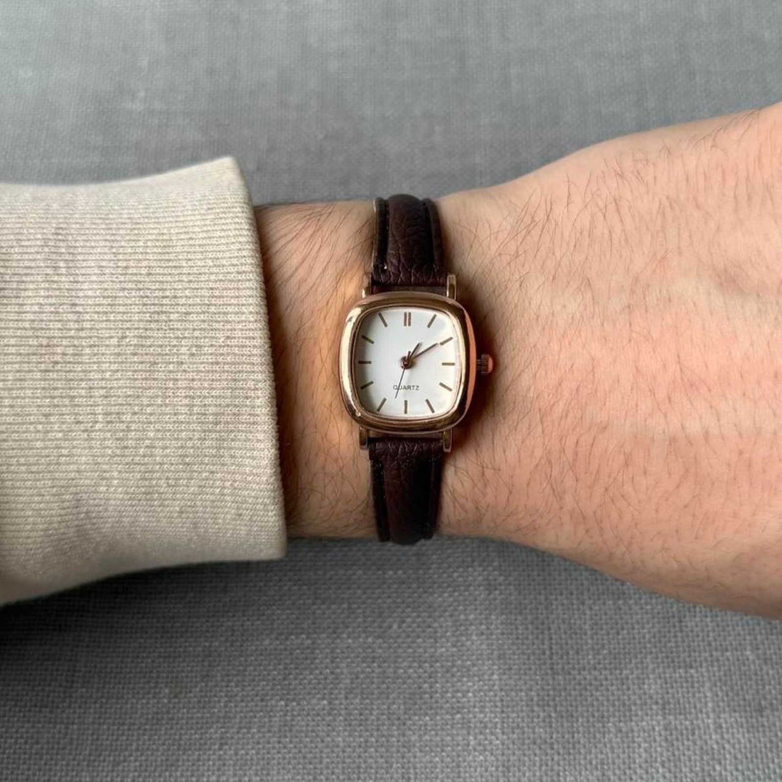 Other Brown leather vintage style watch MENS//2 Size ONE SIZE - 3 Thumbnail
