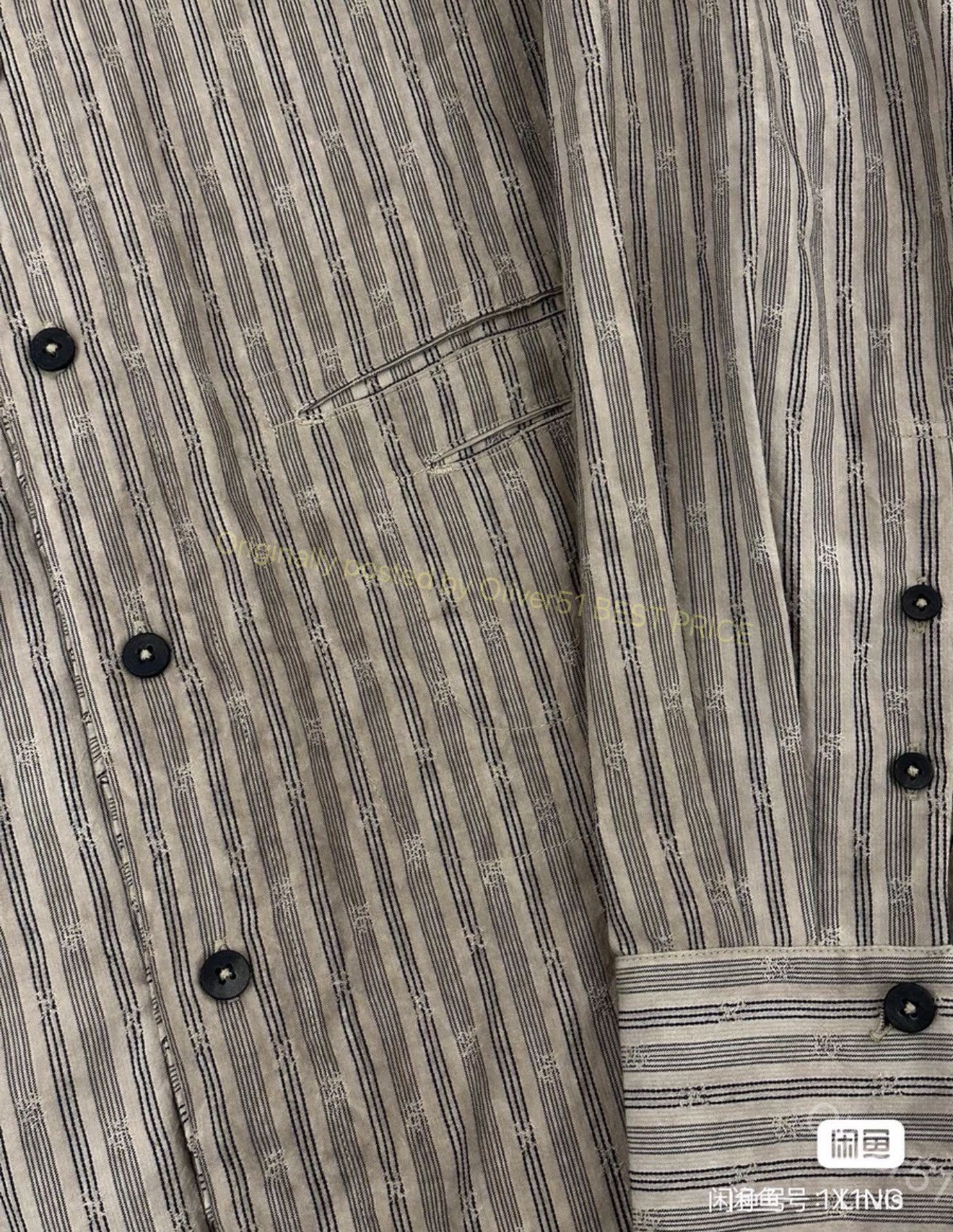 Ziggy Chen Ziggy Chen stripe‑jacquard drape‑collar shirt YYYY17/2610 Size US M / EU 48-50 / 2 - 5 Thumbnail