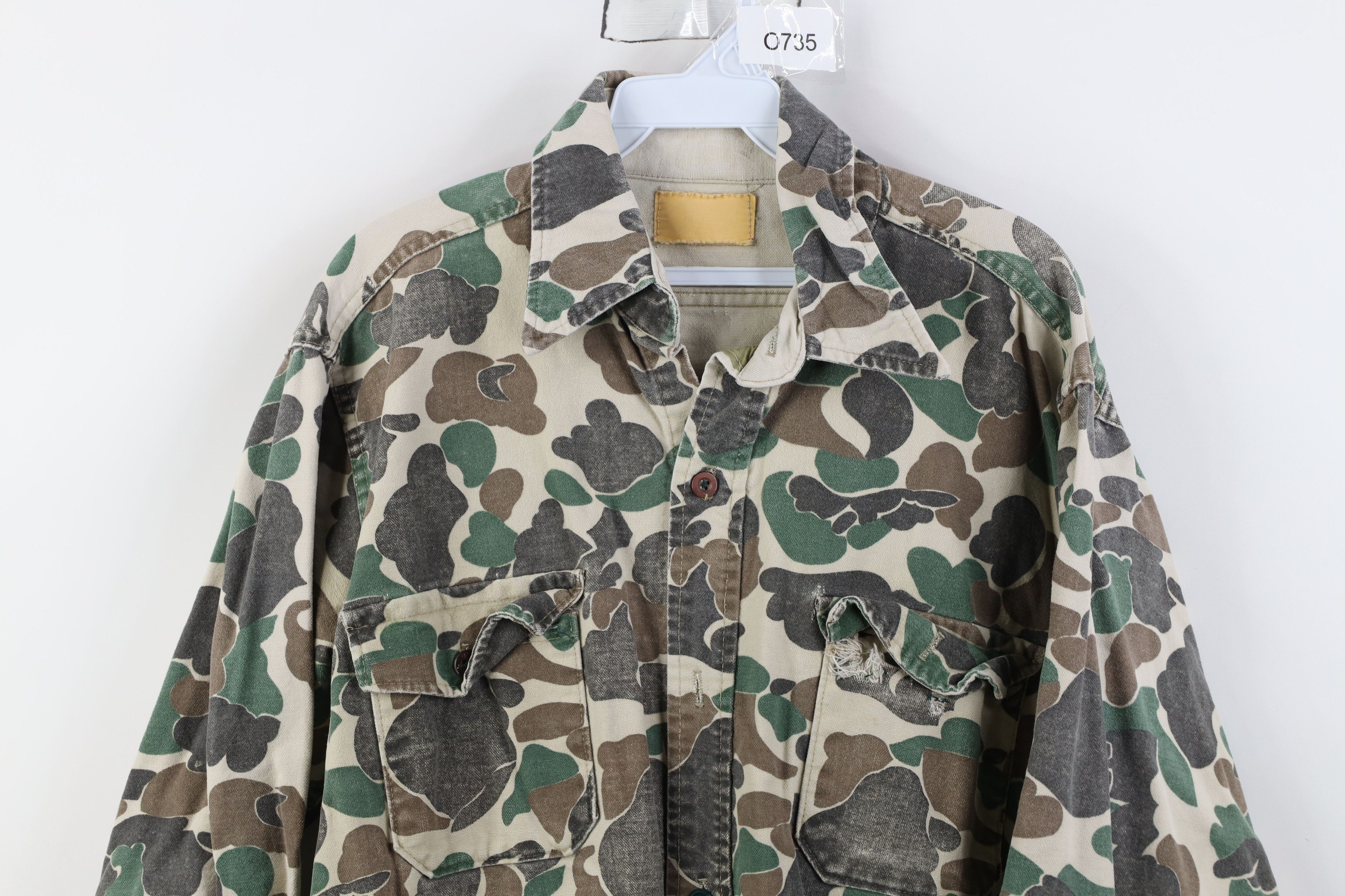 Vintage Vintage 70s Streetwear Camouflage Chamois Cloth Button Shirt Size US L / EU 52-54 / 3 - 2 Thumbnail