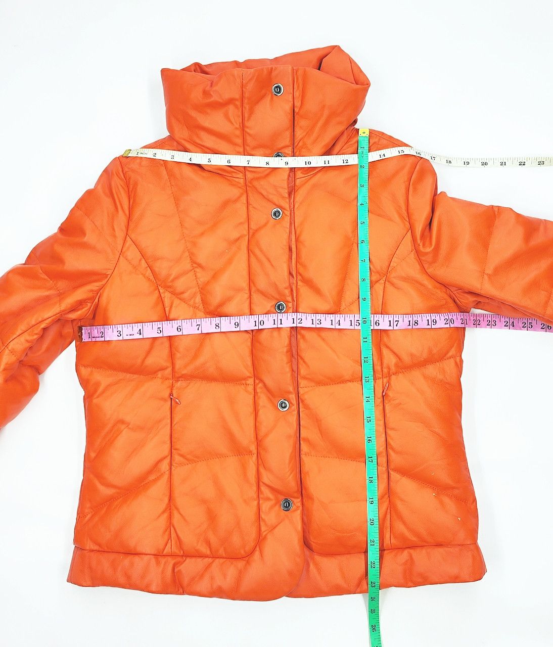 Leather YH KIM lamb skin orange leather puffer jacket Size M / US 6-8 / IT 42-44 - 3 Thumbnail