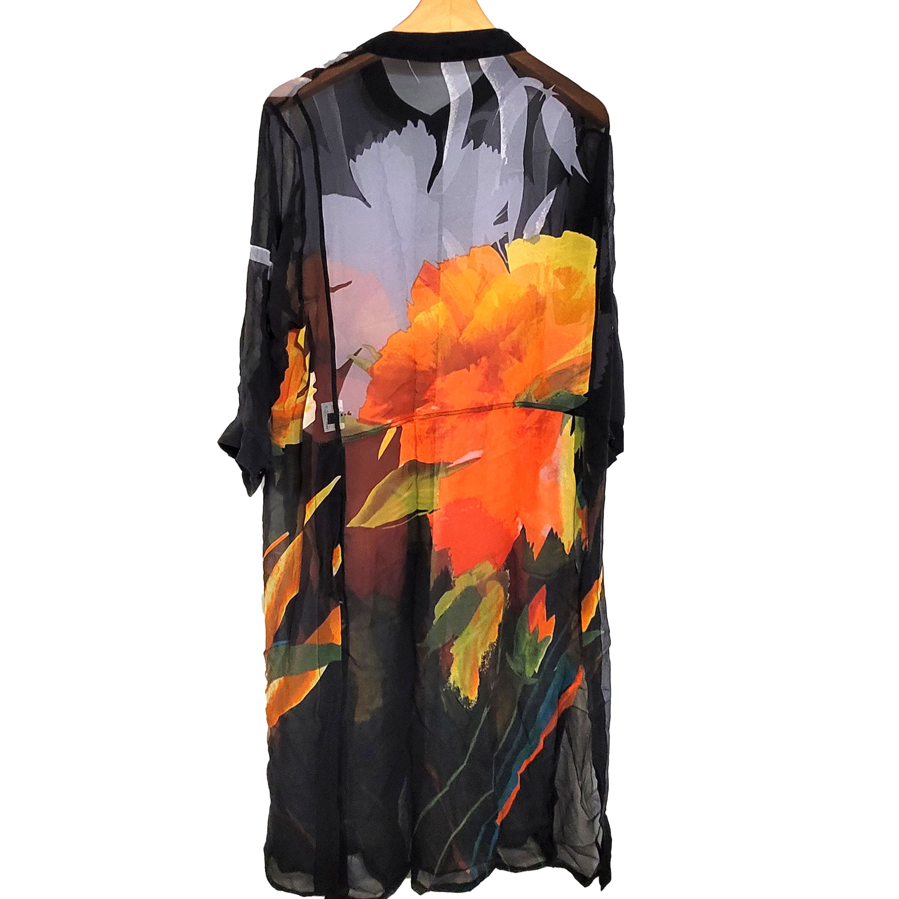 Other Women's 100% Silk Size M Long Button-up Shirt SCB945 Size M / US 6-8 / IT 42-44 - 2 Thumbnail