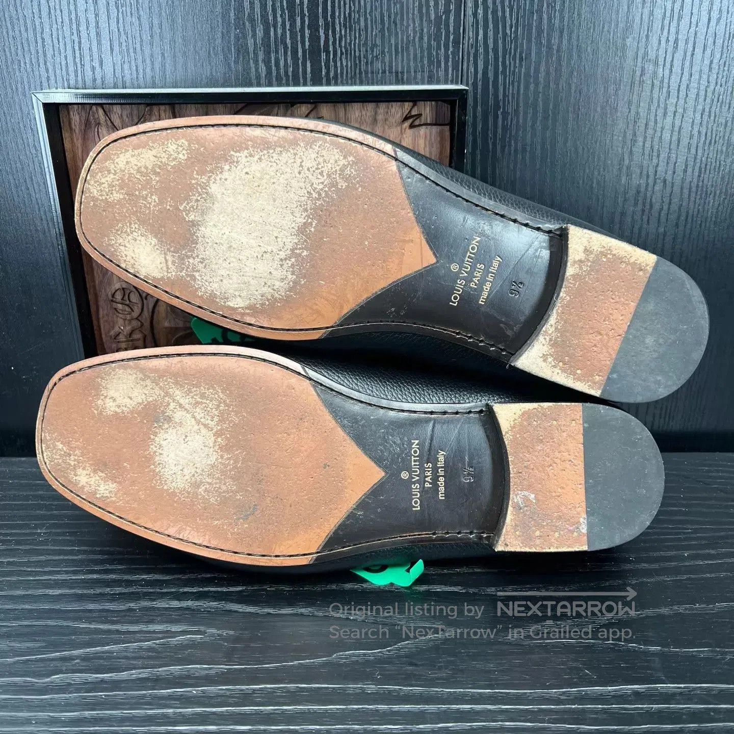 Louis Vuitton Black Leather Slip. Size US 10.5 / EU 43-44 - 7 Thumbnail