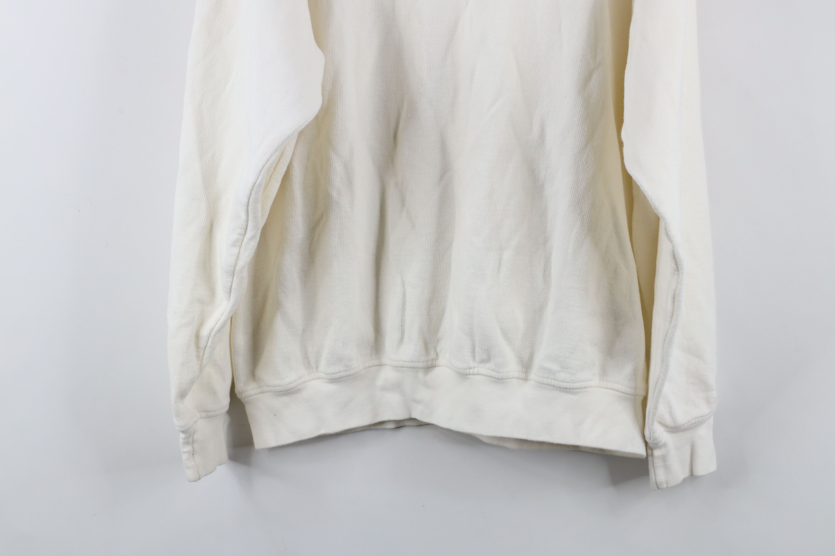 Vintage Vintage 90s Streetwear Blank Ribbed Knit Sweater White Size US L / EU 52-54 / 3 - 10 Thumbnail
